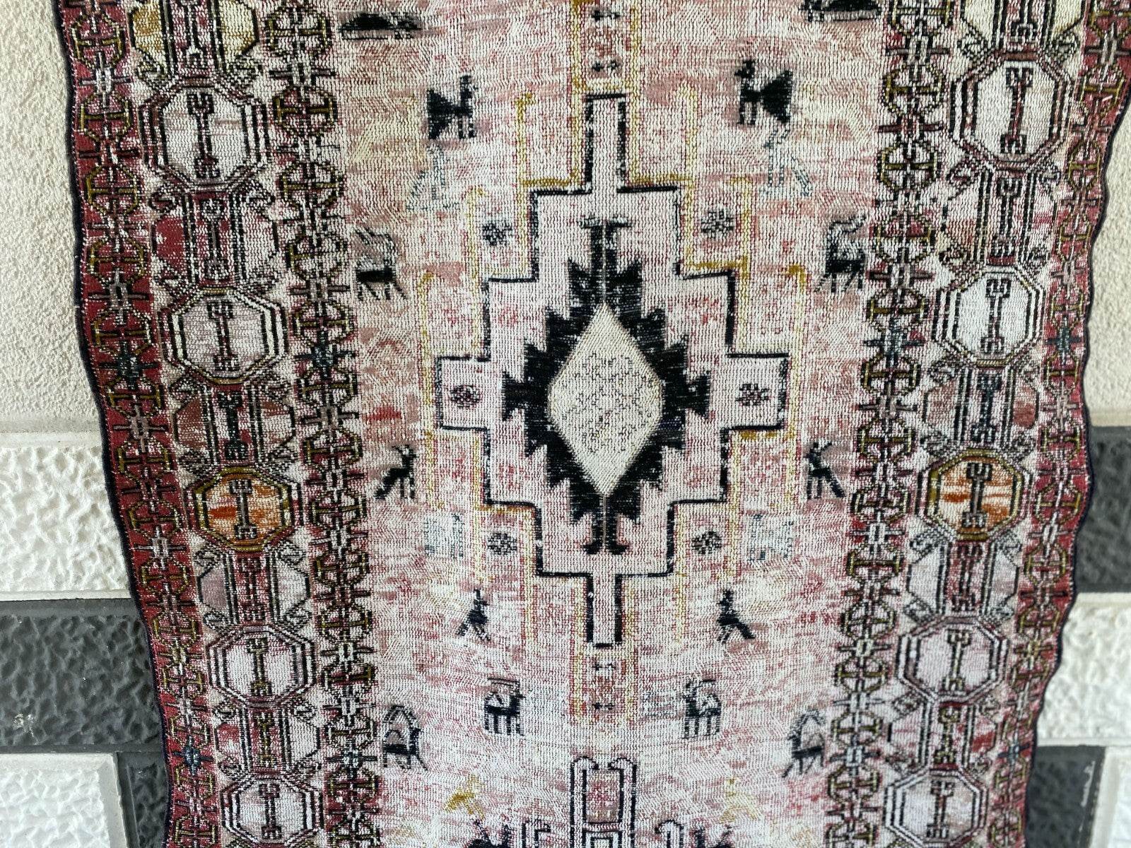 Vintage Persian Rug - 2.4x8.9 Brown Soumak Handmade Wool Antique Tribal Area Rug