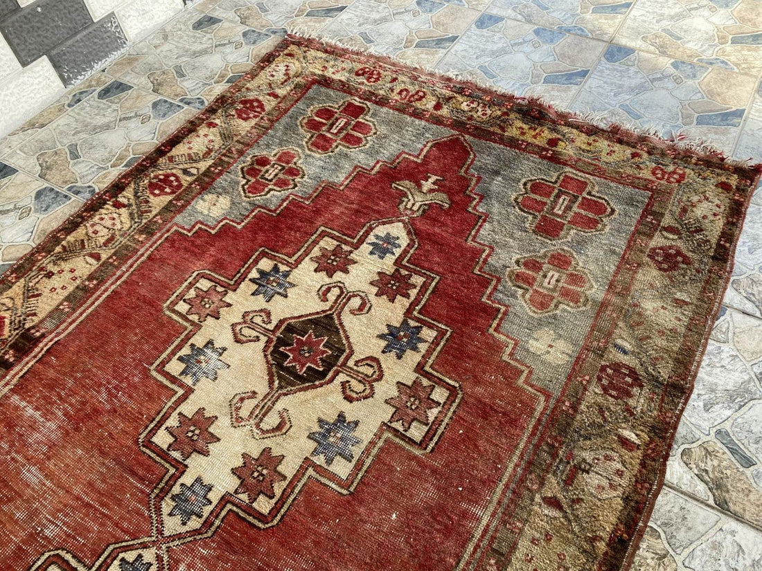 Vintage Turkish Oushak Rug | 5x9 ft | Wool Antique Tribal Handmade Area Rug |