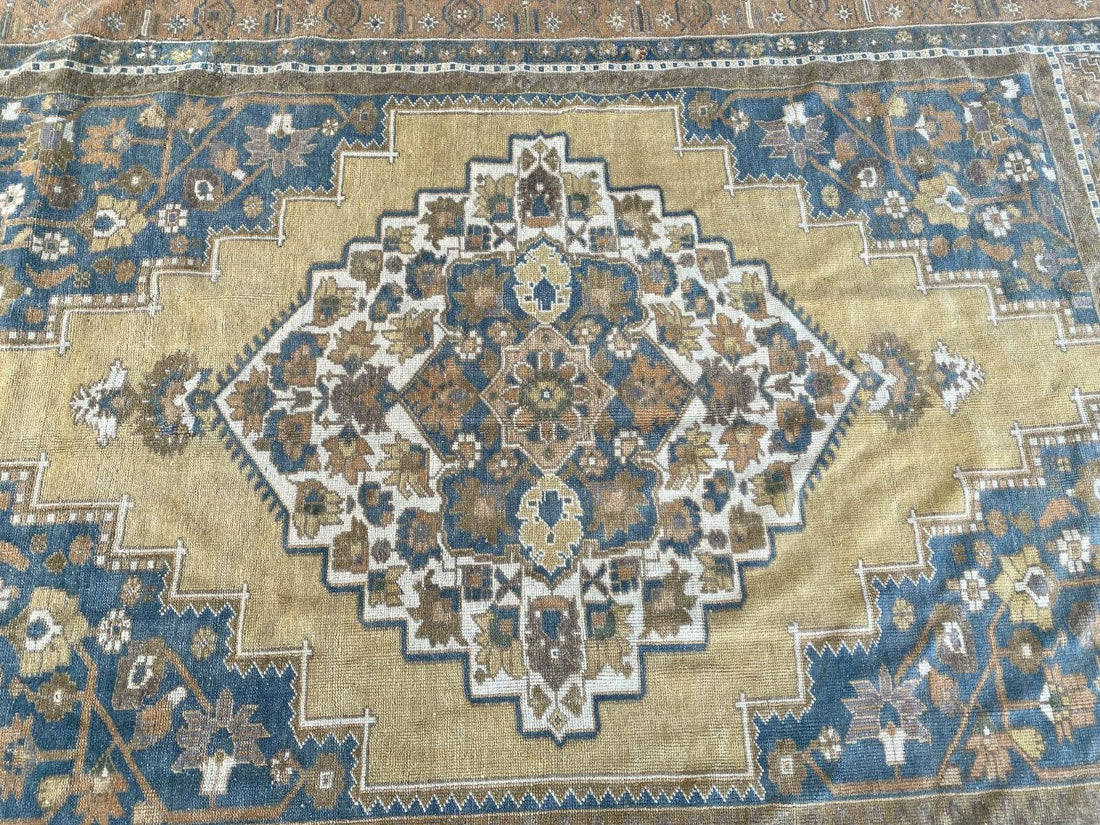 Vintage Turkish Oushak Rug | Anatolian Antique Taspinar Hand-Knotted Wool 1960s 6x8 ft