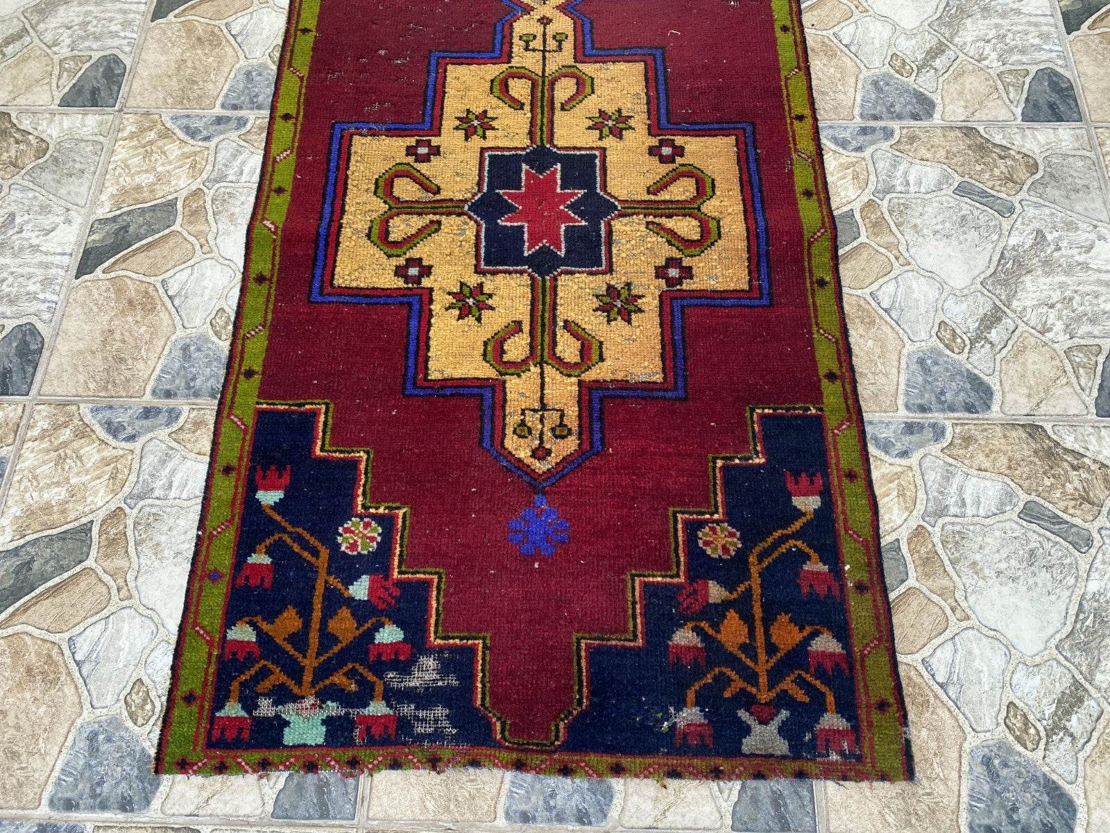 Vintage Anatolian Oushak Runner Rug | 2.6 x 9.3 ft Hand-Knotted Wool Tribal Rug