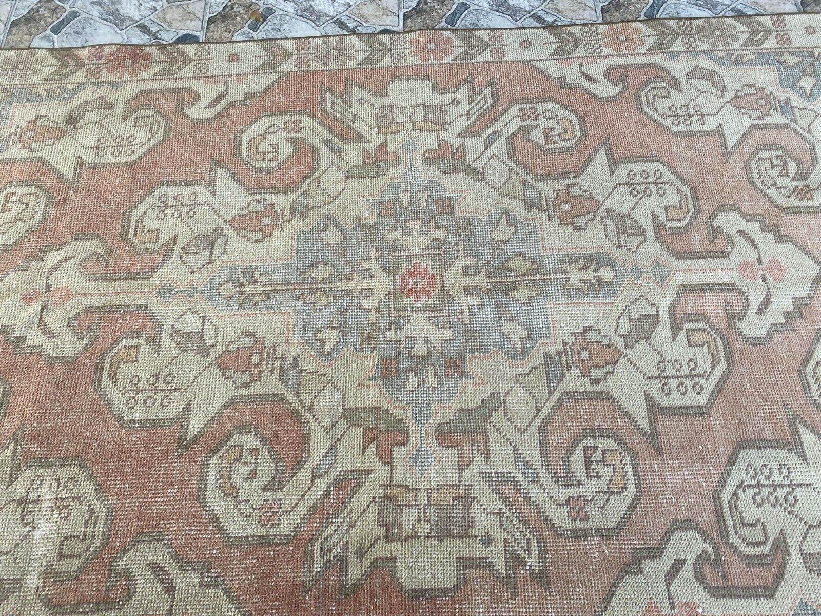 Vintage Rug | Antique Wool Farmhouse Anatolian Area Handmade Turkish 4.3x6.8ft