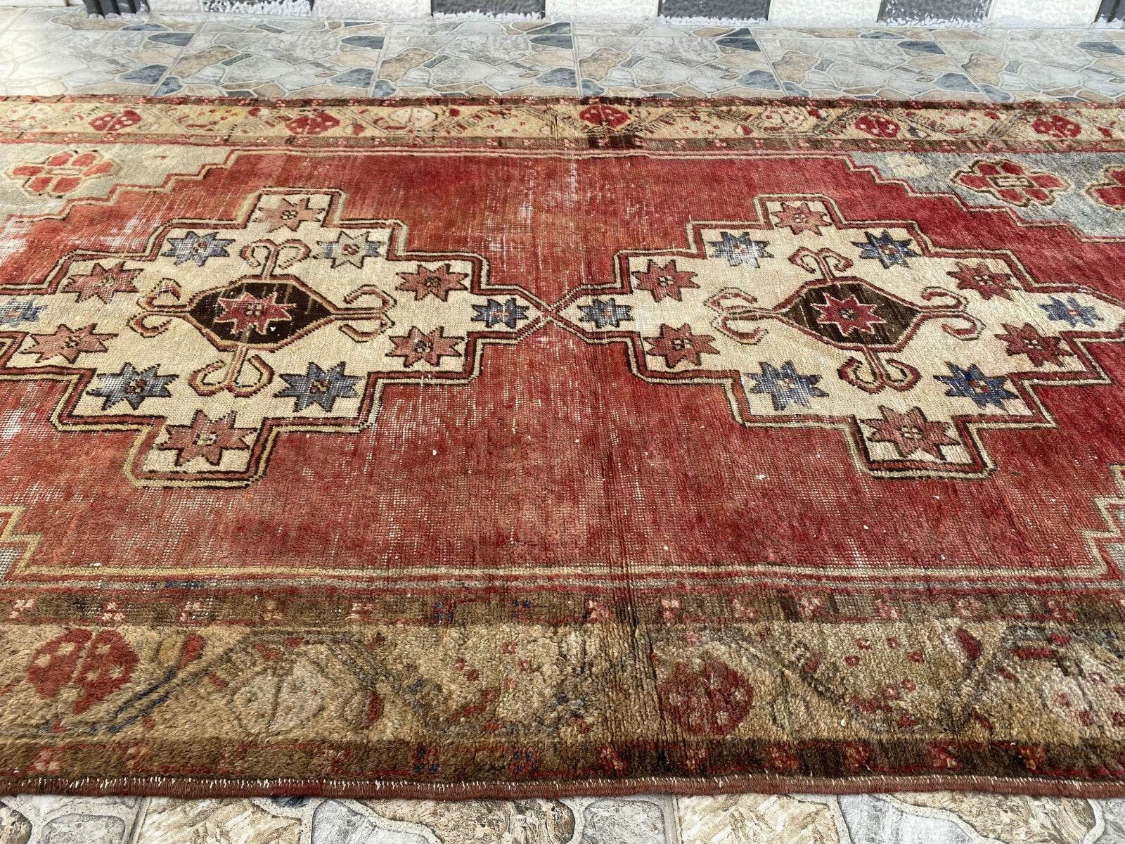 Vintage Turkish Oushak Rug | 5x9 ft | Wool Antique Tribal Handmade Area Rug |