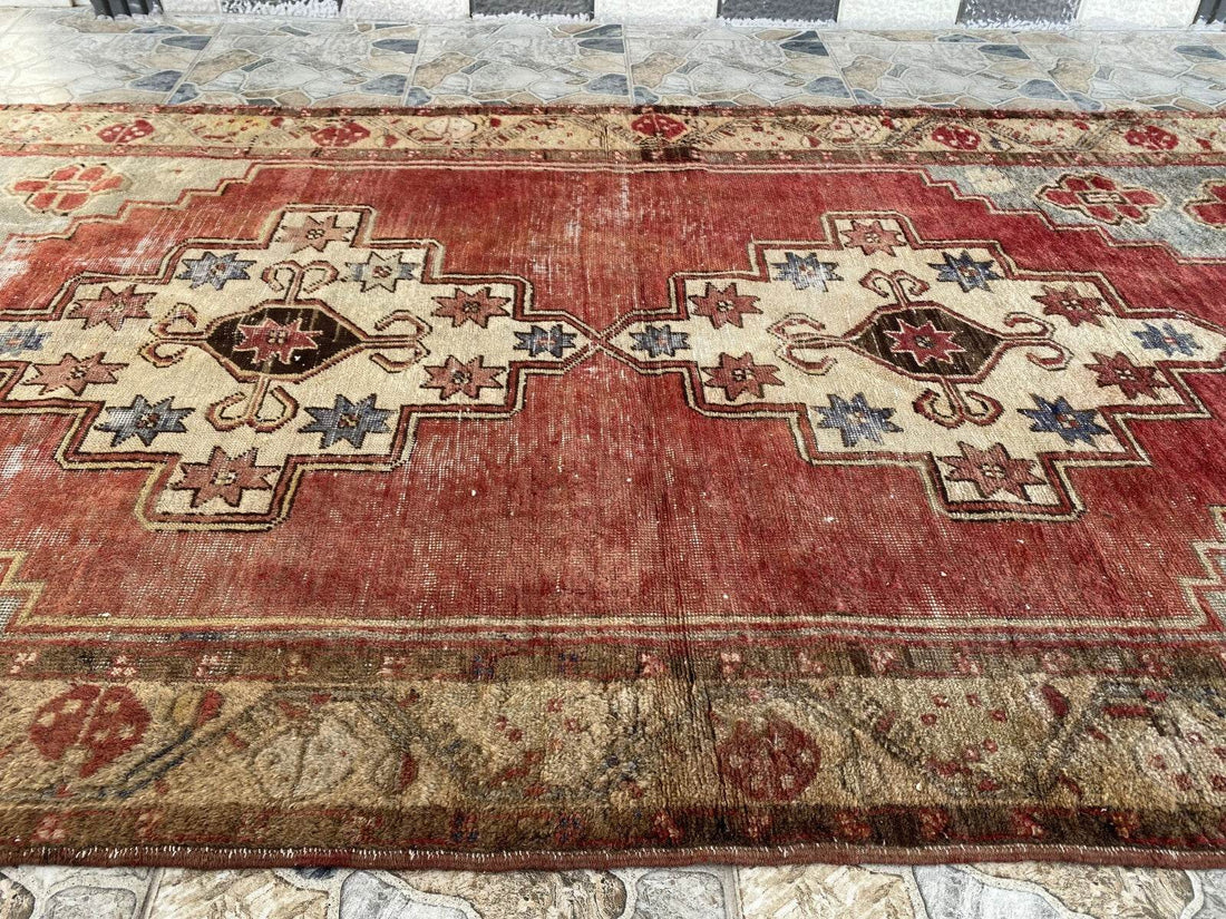 Vintage Turkish Oushak Rug | 5x9 ft | Wool Antique Tribal Handmade Area Rug |