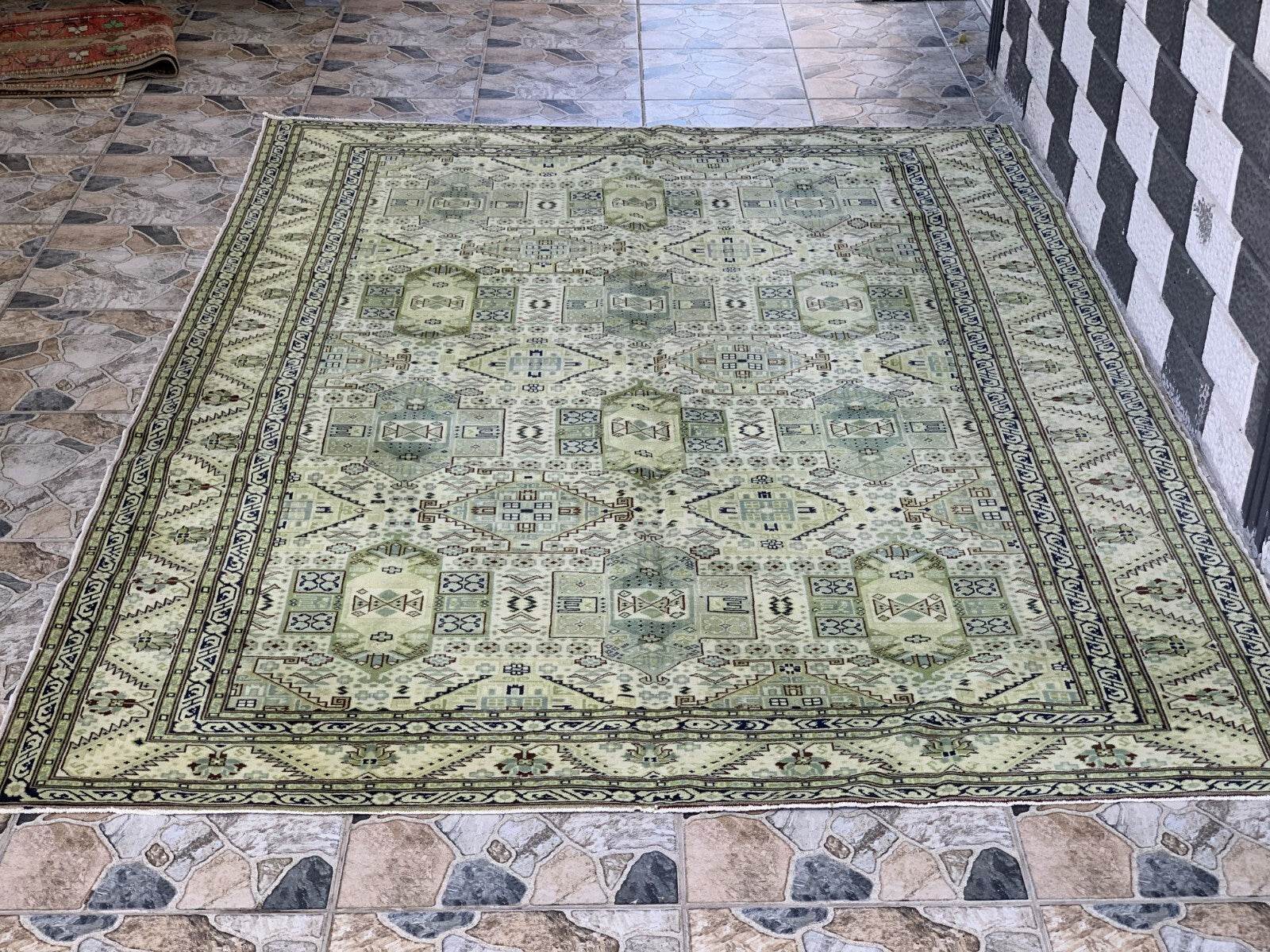 Vintage Turkish Anatolian Area Rug - Handmade 1960s | Rare Oushak Tribal Carpet