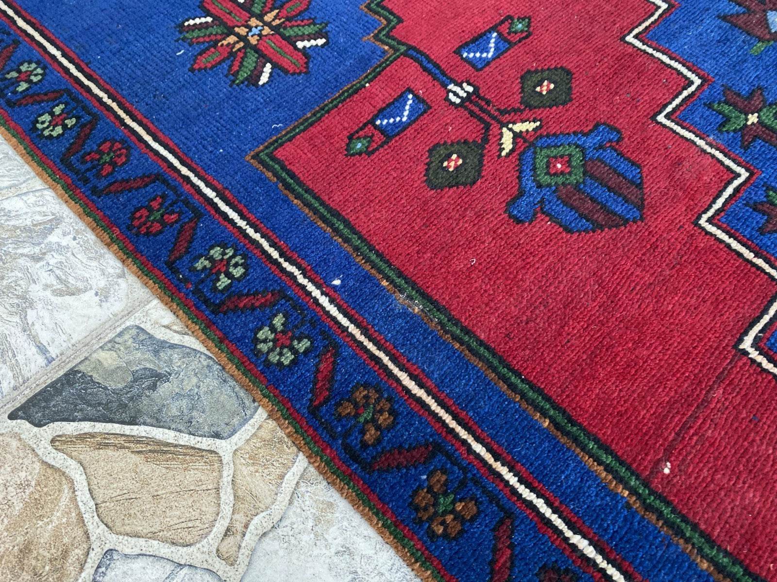 Vintage Rug | Wool Area Antique Farmhouse Anatolian Handmade Turkish Rug 4x7ft