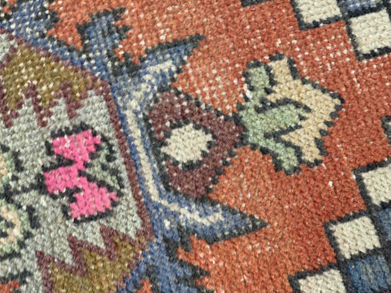 Geometric Turkish Vintage Rug * Tribal Farmhouse Anatolian HandmadeRug 1.6x2.8Ft