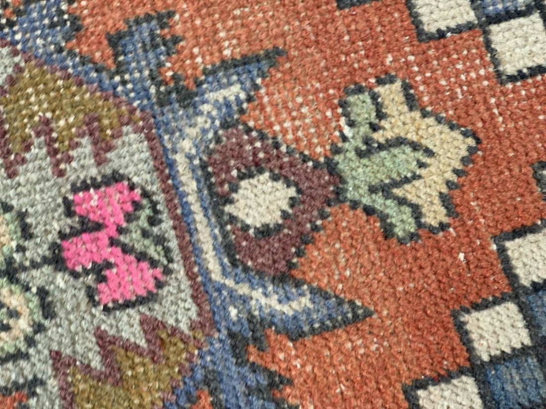 Geometric Turkish Vintage Rug * Tribal Farmhouse Anatolian HandmadeRug 1.6x2.8Ft