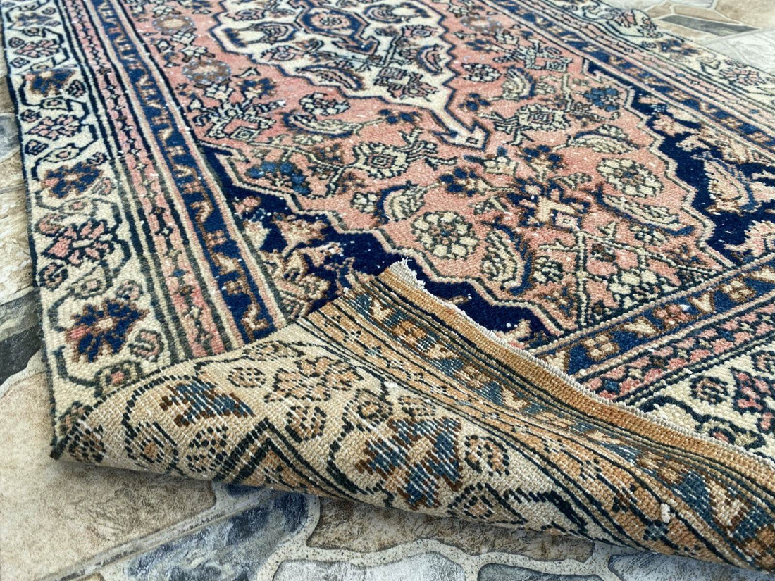 VINTAGE RUG HAND-KNOTTED Caucasian Tribal handmade wool antique farmhouse rug