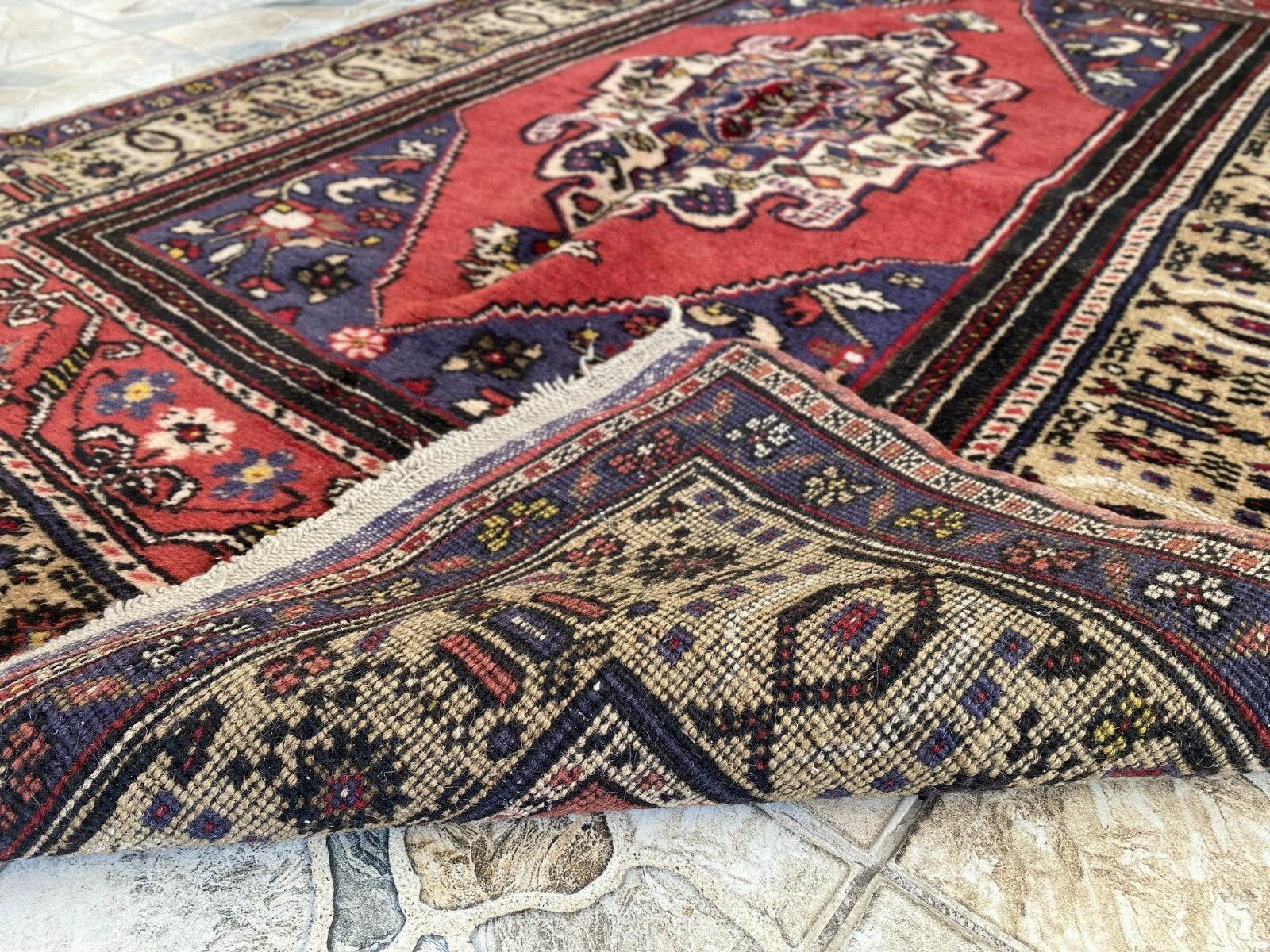 Vintage Turkish Rug | 4.3 x 6.5 ft | Handmade Geometric Anatolian Wool Area Rug