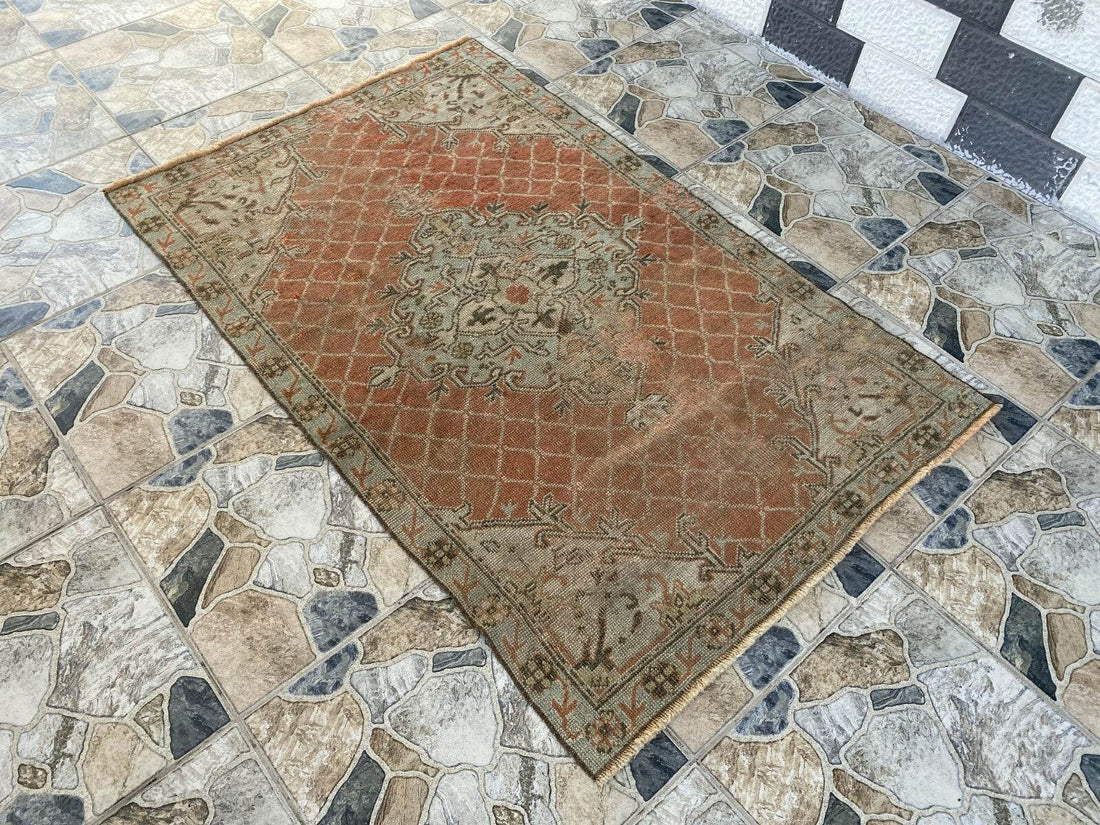 Vintage Turkish Oushak Rug | Anatolian Antique Brown Hand-Knotted Wool Area Rug