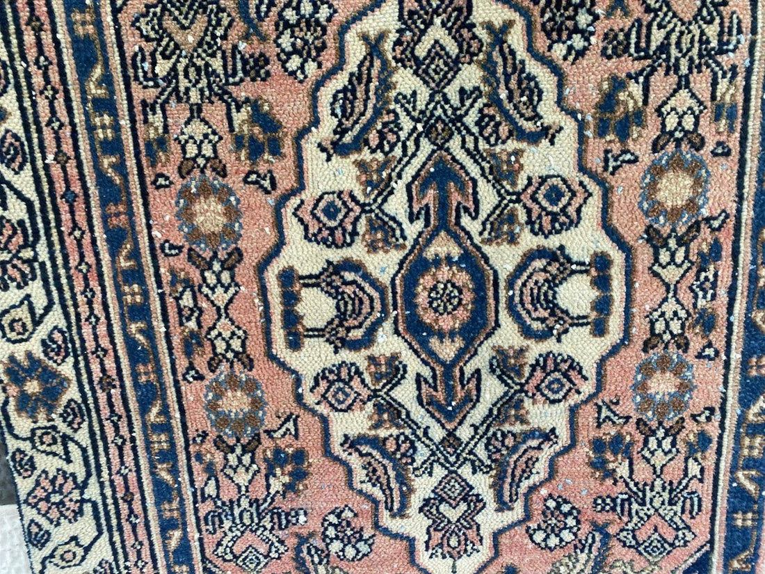 VINTAGE RUG HAND-KNOTTED Caucasian Tribal handmade wool antique farmhouse rug