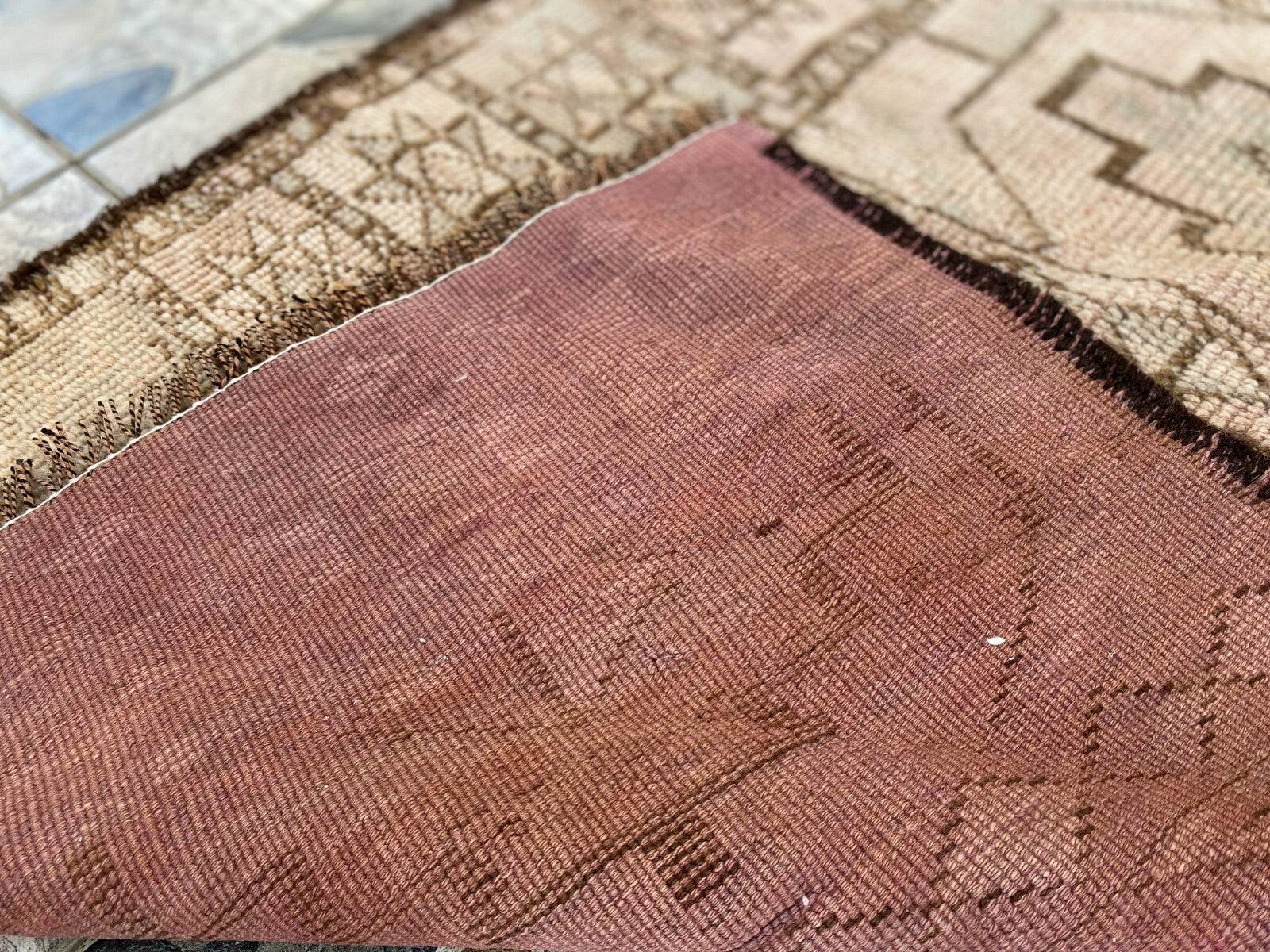 Vintage Kurdish Herki Rug | 1960s Brown Anatolian Hand-Knotted Wool Runner Rug