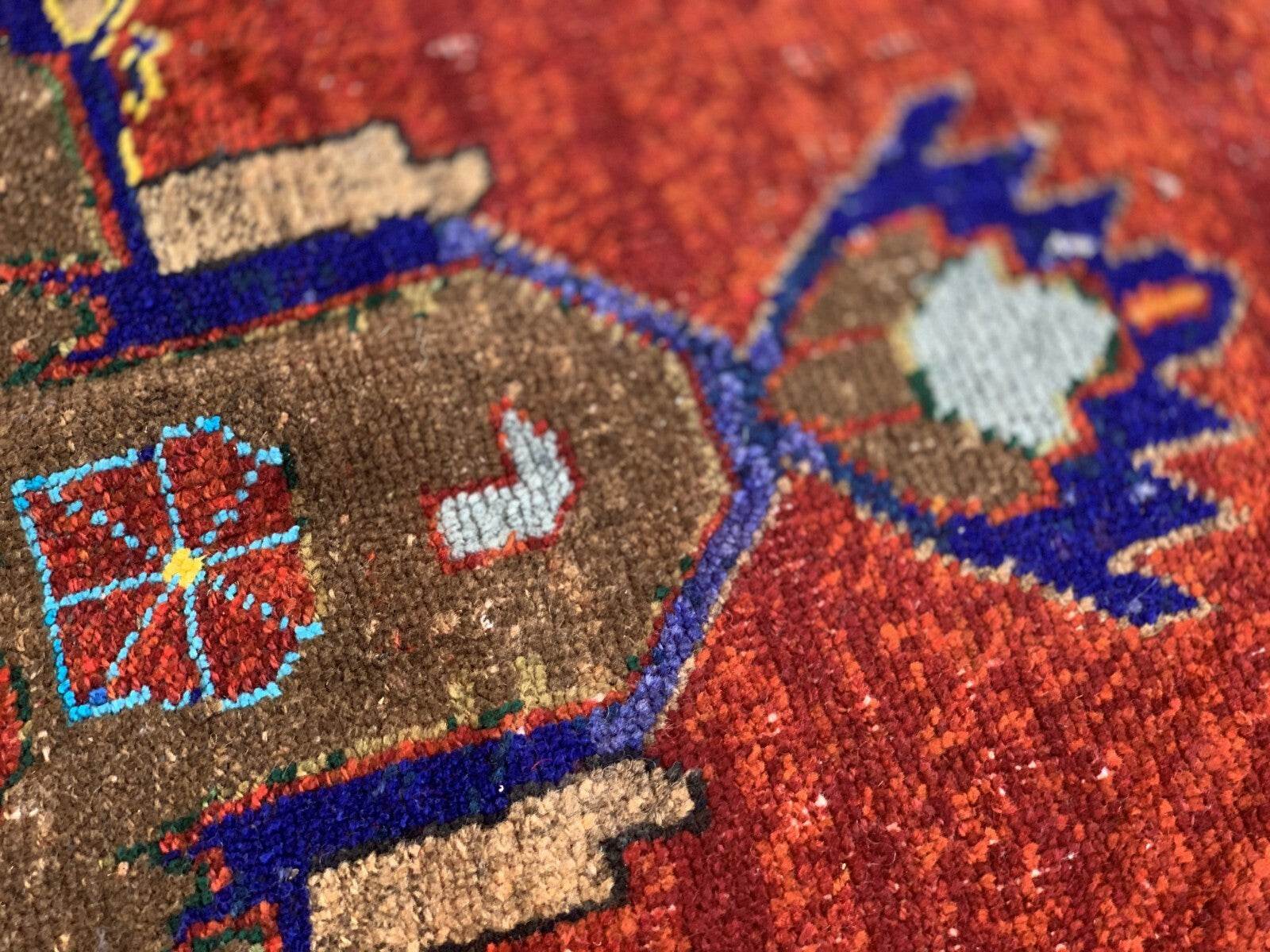 Vintage Rug, Anatolian Tribal Kilim TURKISH OUSHAK Geometric Farmhouse 4.5x9.3ft