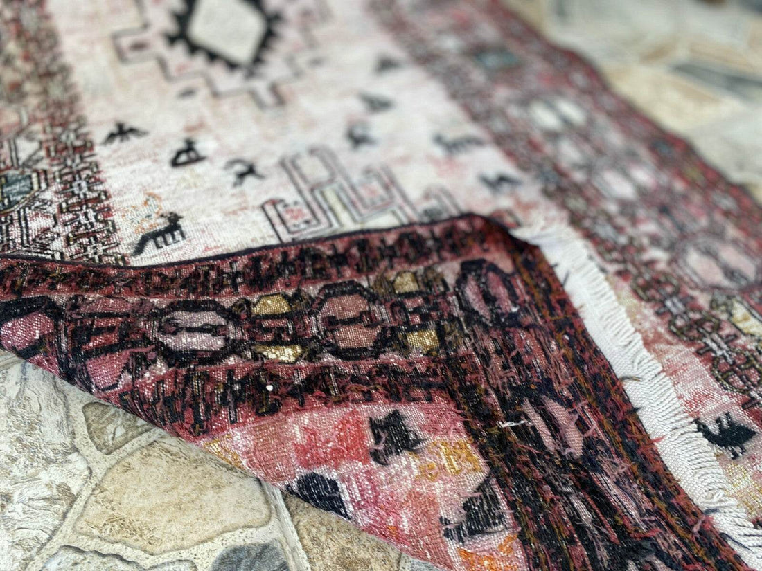 Vintage Persian Rug - 2.4x8.9 Brown Soumak Handmade Wool Antique Tribal Area Rug