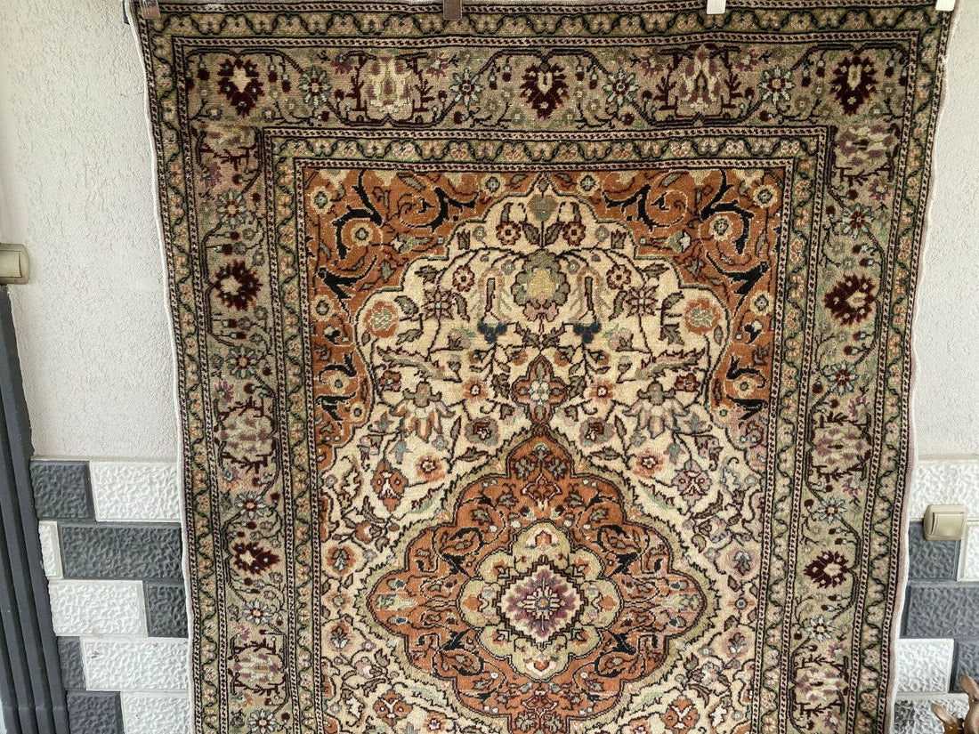 Handmade Turkish Vintage Area Rug, 1970s Antique Wool Tribal Farmhouse Carpet