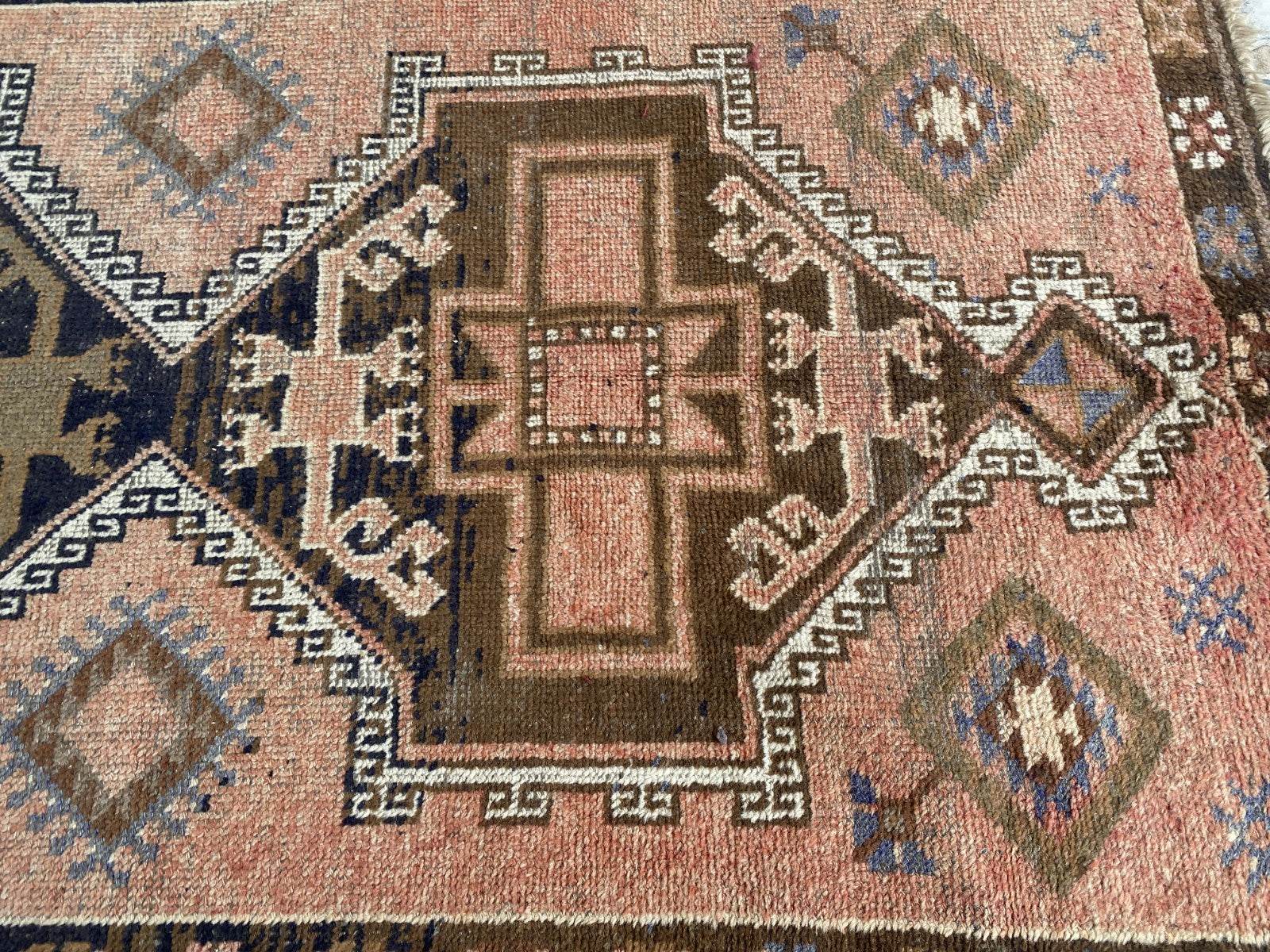 Handmade Turkish Vintage Rug | 1970s Tribal Wool Farmhouse Antique Area Carpet