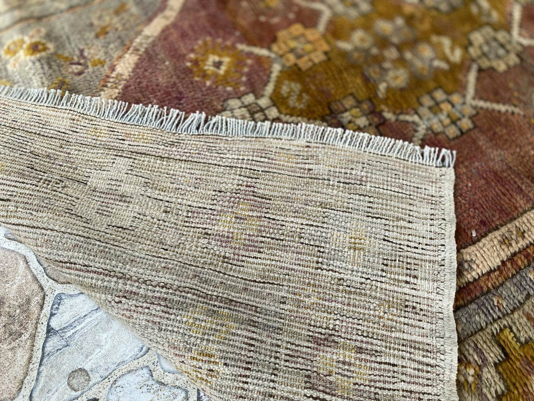 Vintage Turkish Anatolian Rug | 2.6 x 4 ft | Hand-Knotted Wool Rustic Farmhouse