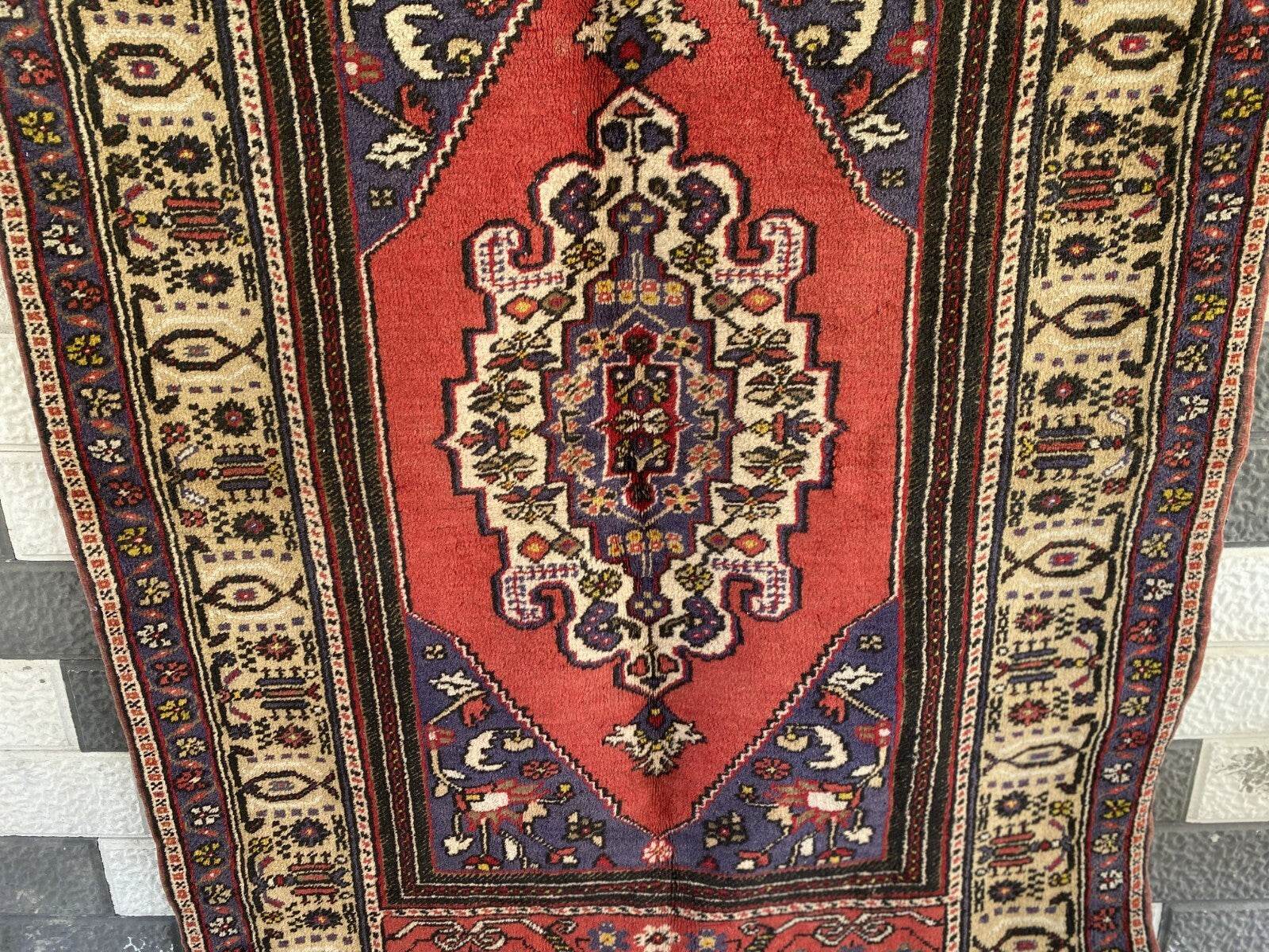 Vintage Turkish Rug | 4.3 x 6.5 ft | Handmade Geometric Anatolian Wool Area Rug