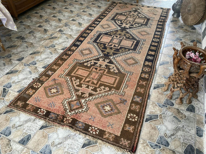 Handmade Turkish Vintage Rug | 1970s Tribal Wool Farmhouse Antique Area Carpet