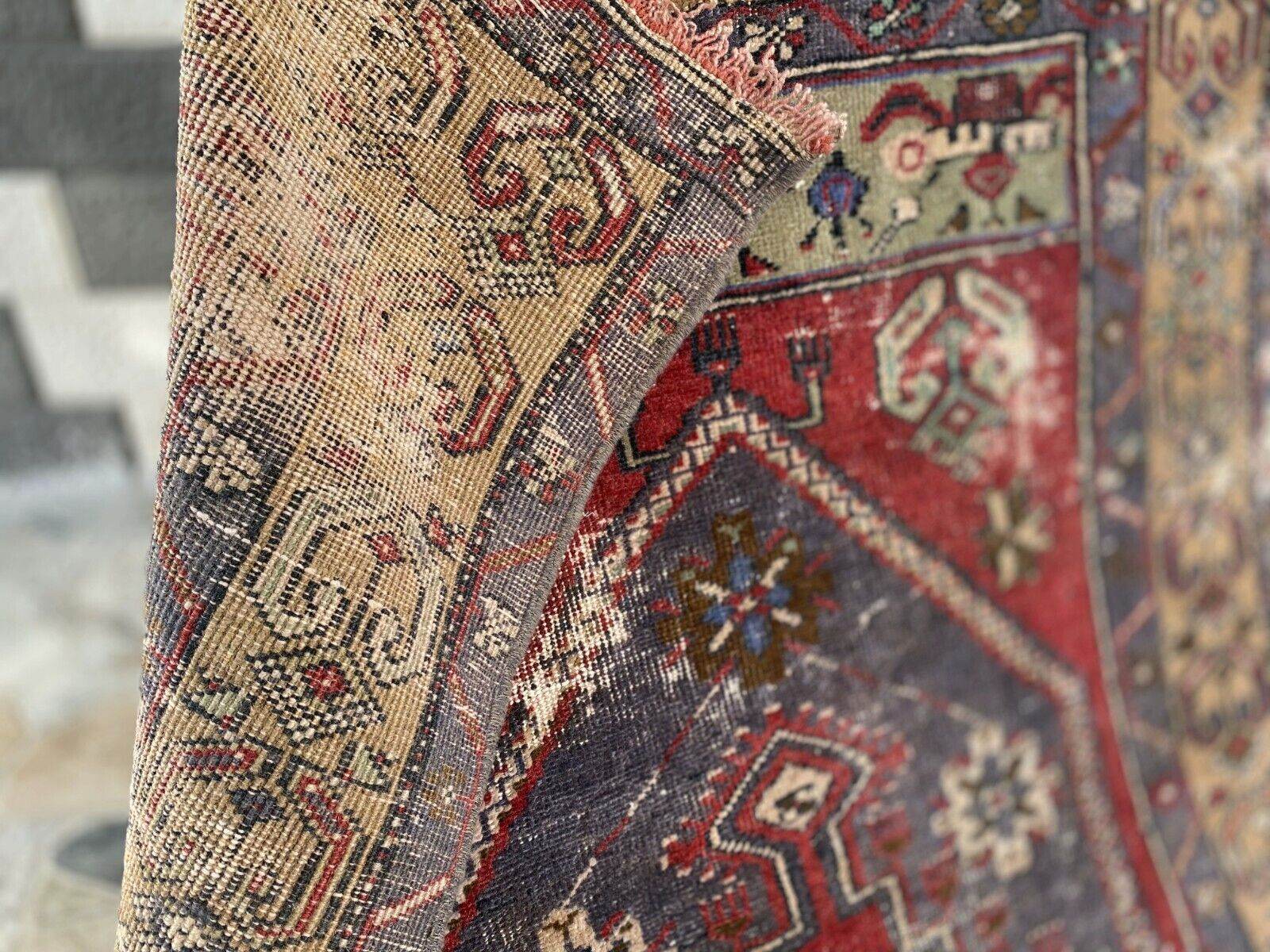 Vintage Turkish Oushak Rug | Antique Tribal Handmade Wool Farmhouse 3 x 6 ft