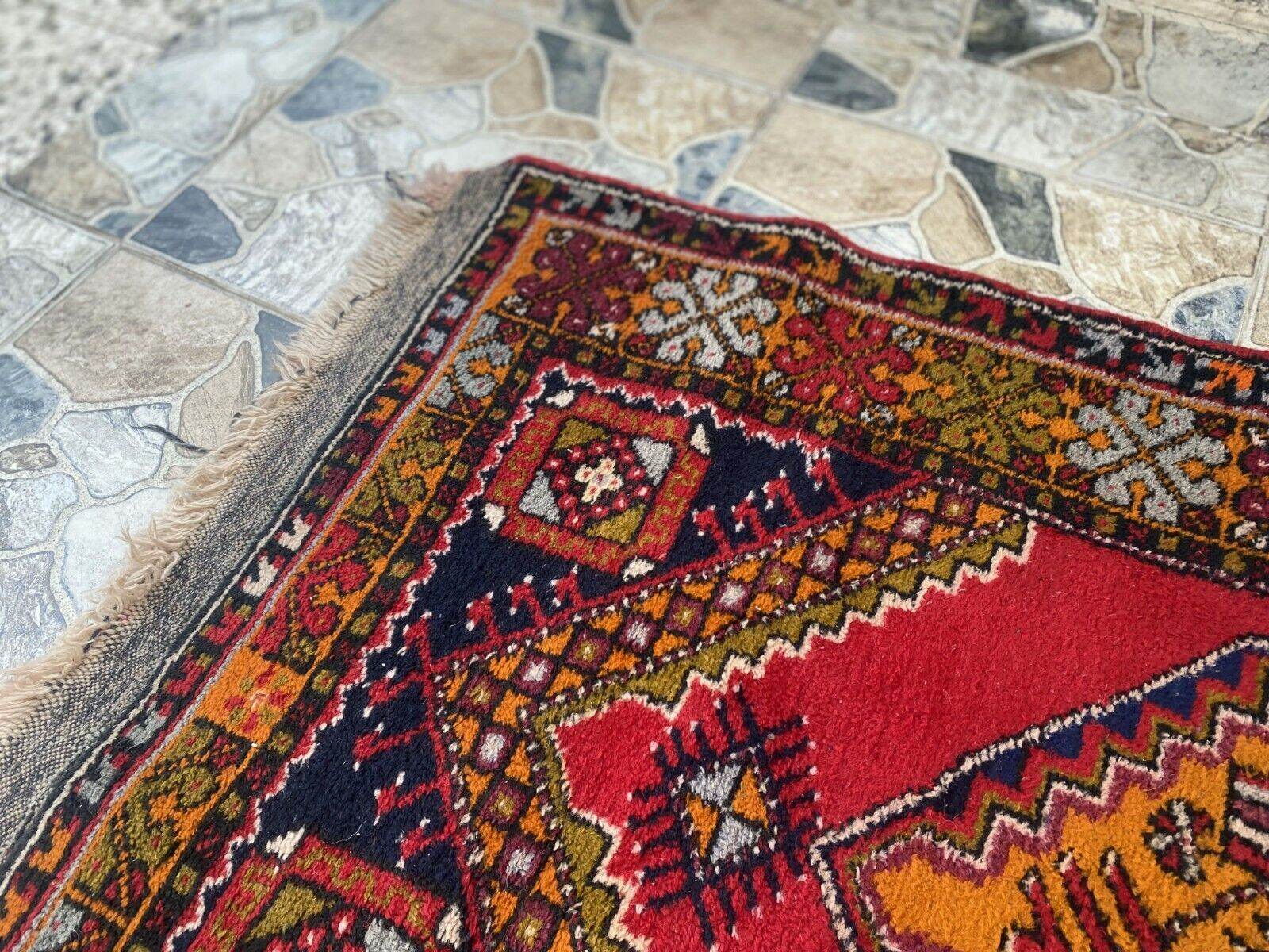 Vintage Turkish Oushak Rug | 3.3x10.8 | Wool Antique Tribal Handmade Area Rug |