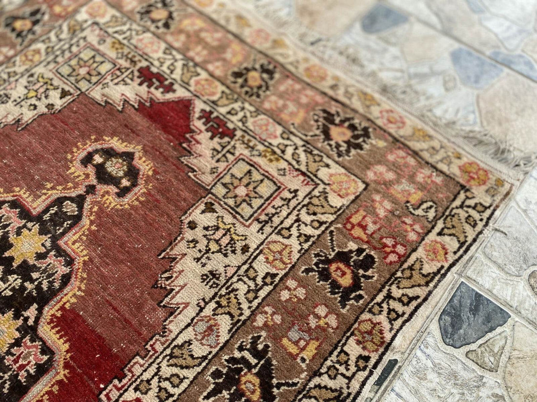 Pre 1930’s ANTIQUE ARMENIAN AREA RUG TRIBAL FARMHOUSE VINTAGE GEOMETRIC CARPET