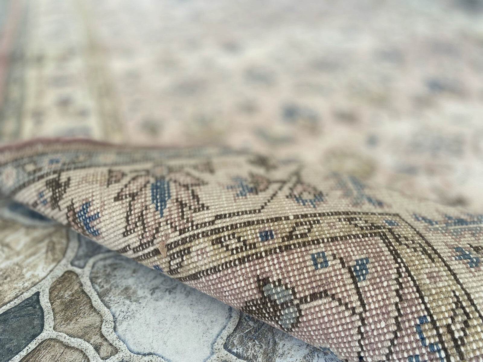 Turkish Vintage Rug | Antique Farmhouse Tribal Handmade Wool Carpet 4.1x6.9 ft