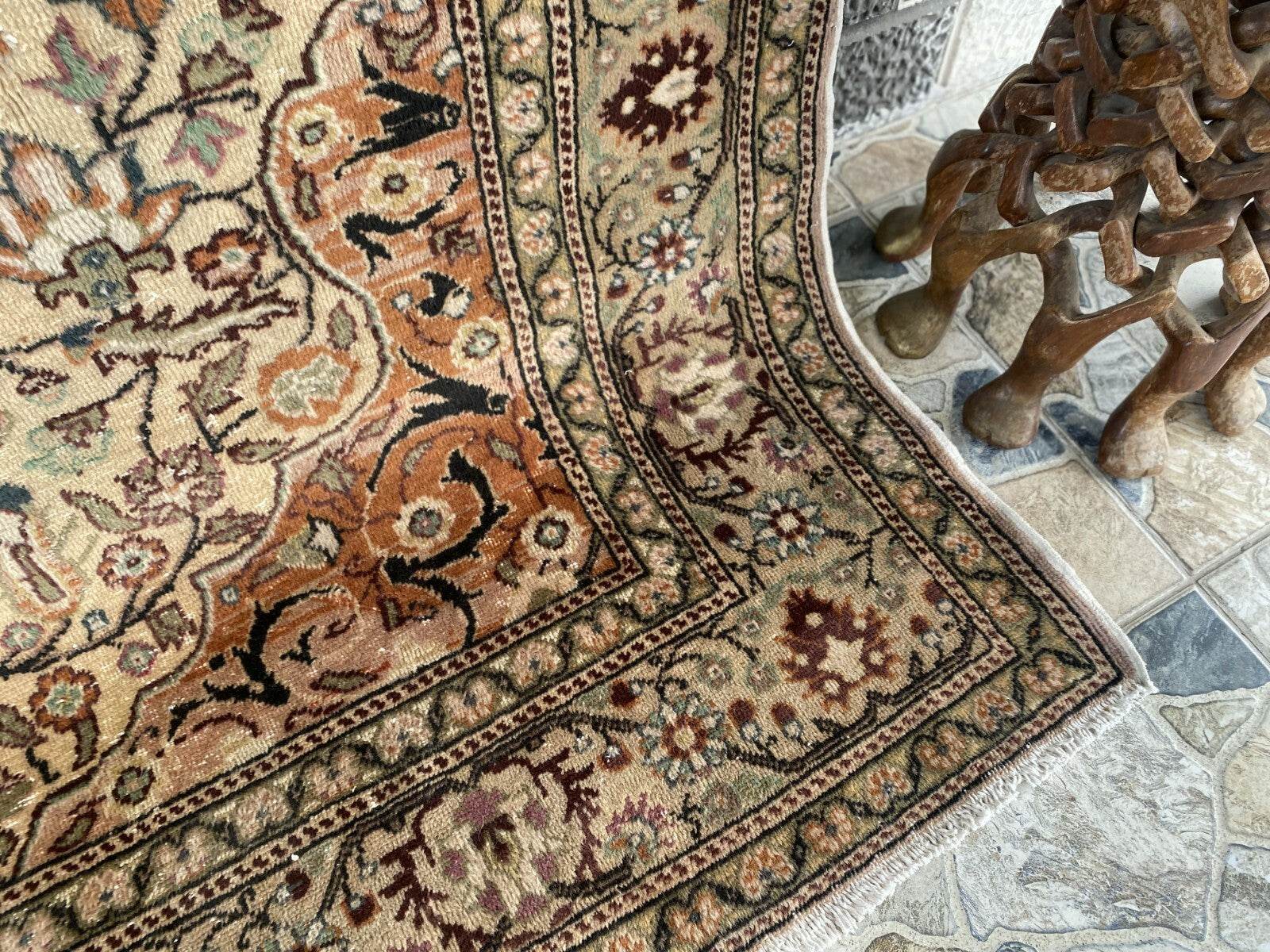 Handmade Turkish Vintage Area Rug, 1970s Antique Wool Tribal Farmhouse Carpet