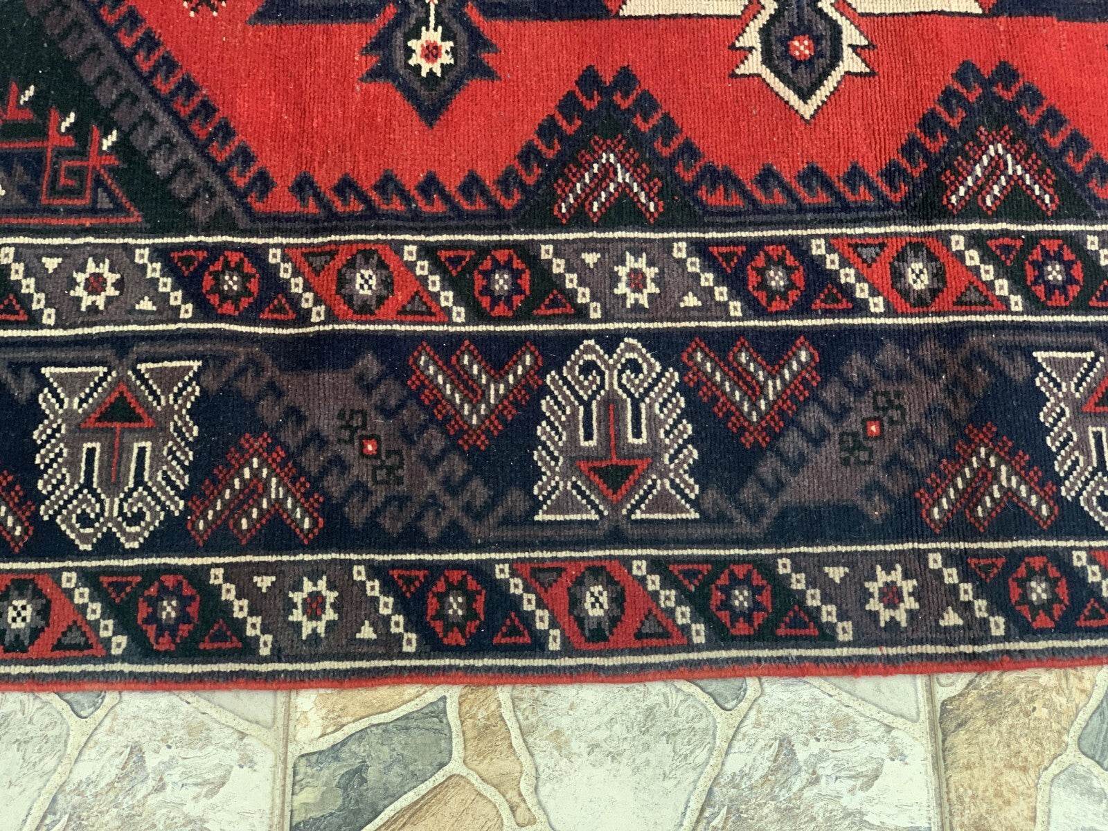 Vintage Turkish Rug | Antique Tribal Handmade Wool Farmhouse Carpet 4 x 6.14 ft