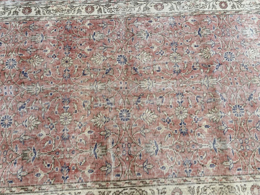 Geometric Turkish Vintage Rug,Farmhouse Handmade Anatolian Village Rug 3.8x6.2ft