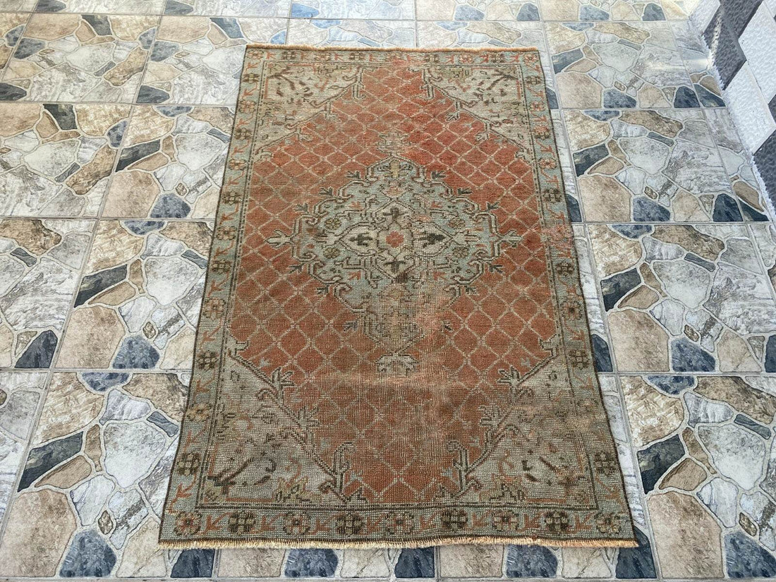 Vintage Turkish Oushak Rug | Anatolian Antique Brown Hand-Knotted Wool Area Rug