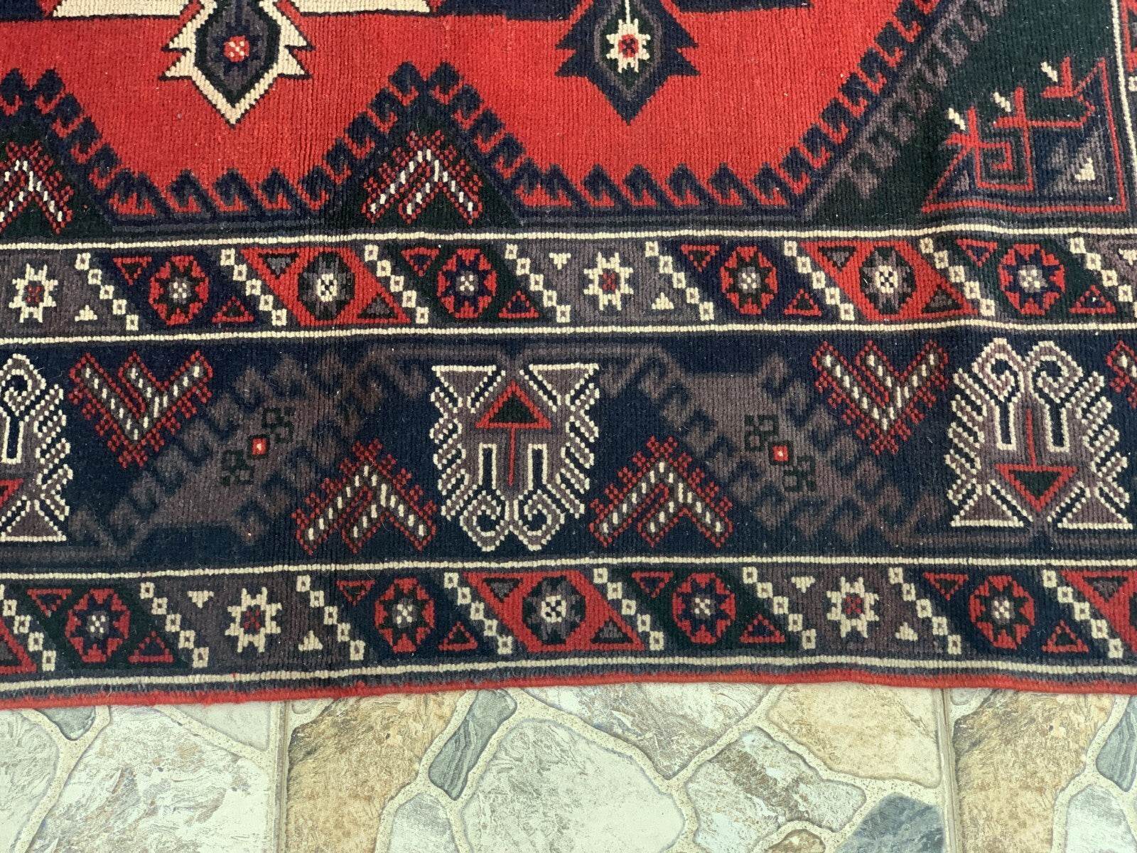 Vintage Turkish Rug | Antique Tribal Handmade Wool Farmhouse Carpet 4 x 6.14 ft