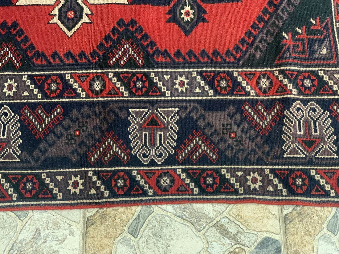 Vintage Turkish Rug | Antique Tribal Handmade Wool Farmhouse Carpet 4 x 6.14 ft