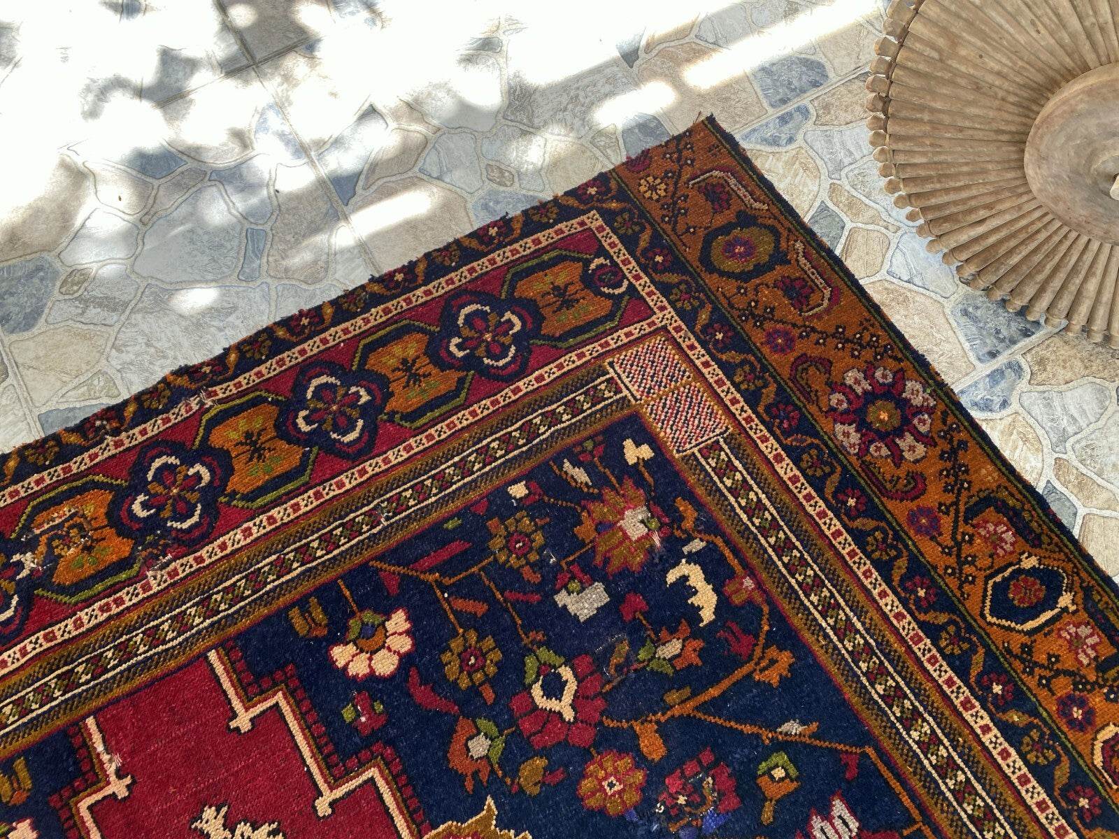 Handmade Turkish Vintage Rug 6x10 1970s Tribal Wool Farmhouse Antique Large Area