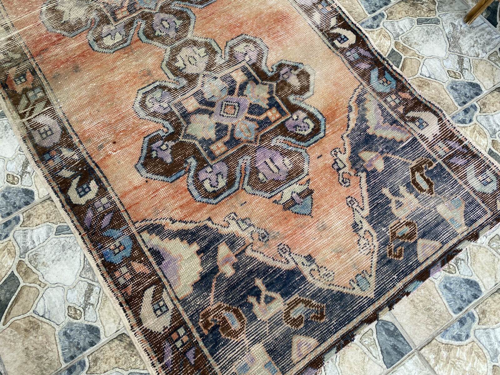 Vintage Anatolian Runner Rug | 3.7 x 9 ft | Hand-Knotted Rug Wool Hallway Carpet