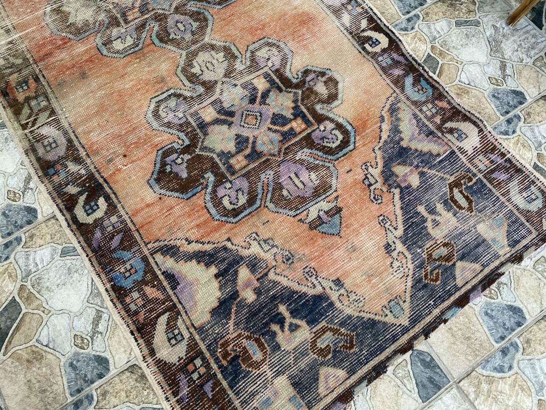 Vintage Anatolian Runner Rug | 3.7 x 9 ft | Hand-Knotted Rug Wool Hallway Carpet