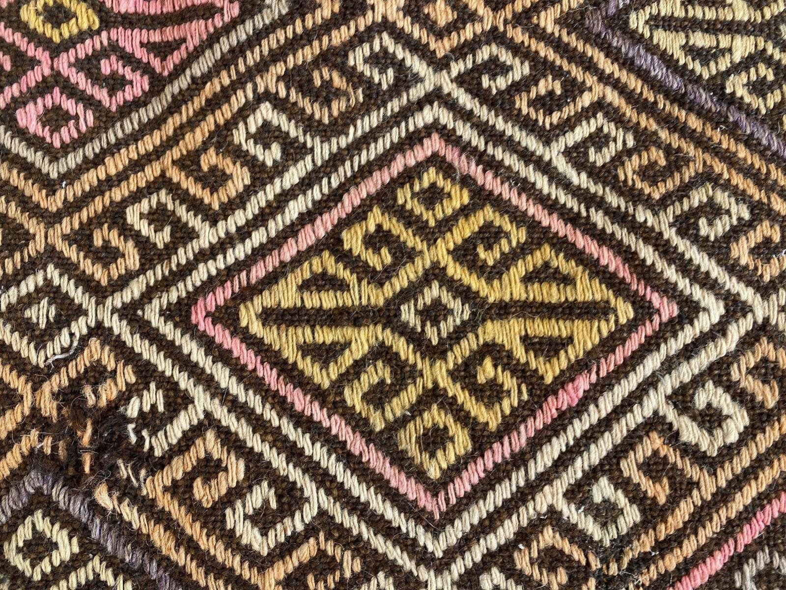 Vintage Turkish Oushak Rug, 1.8x3.7ft Red Handmade Wool Antique Tribal Small Rug