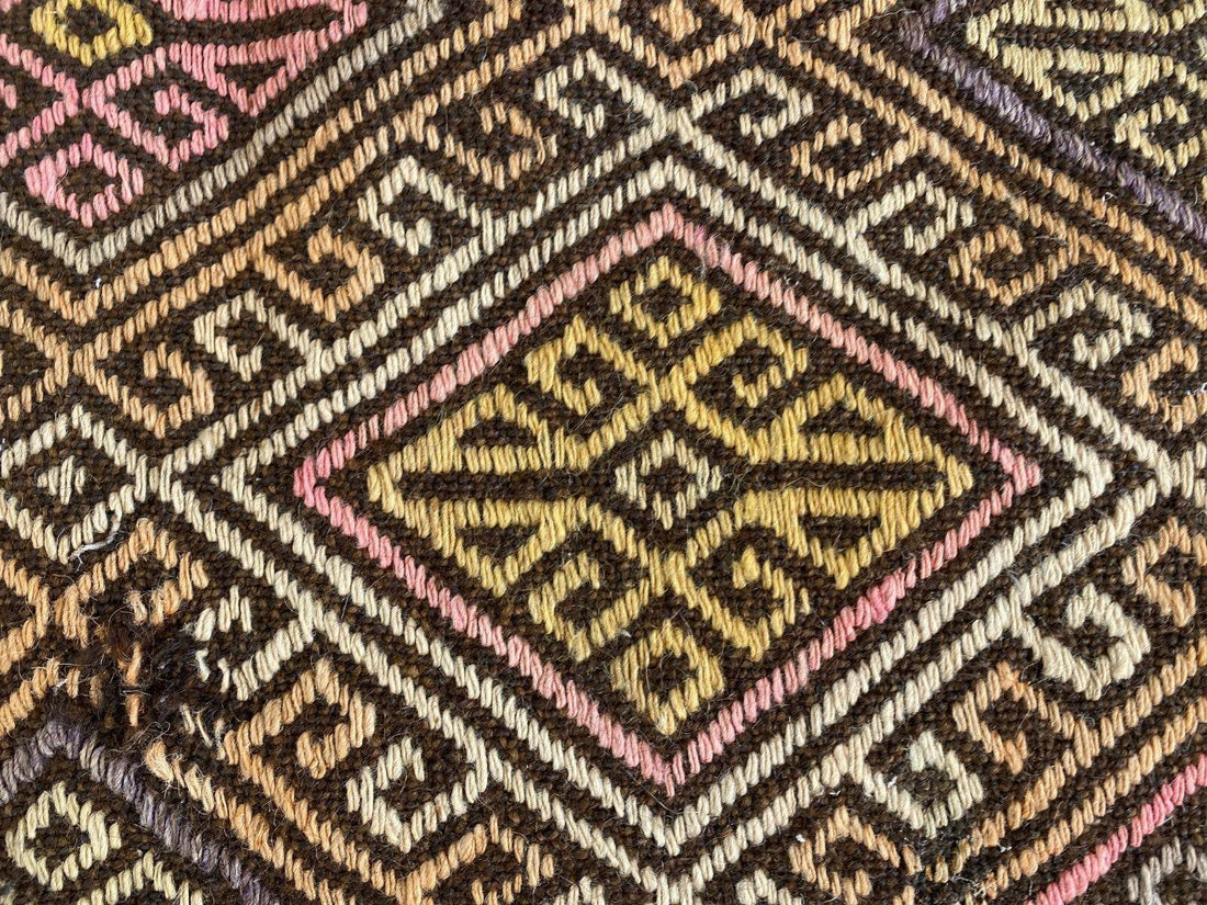 Vintage Turkish Oushak Rug, 1.8x3.7ft Red Handmade Wool Antique Tribal Small Rug