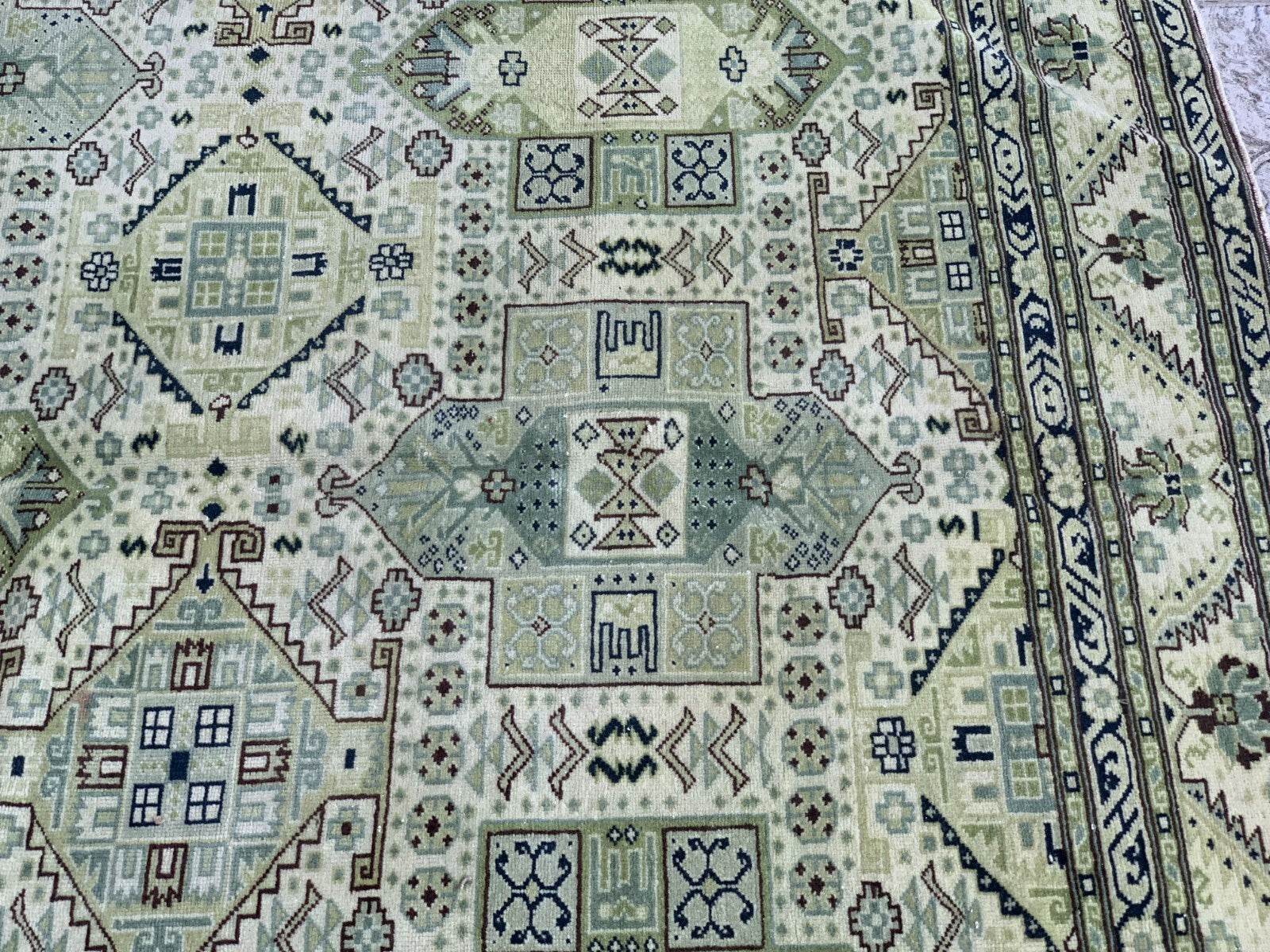 Vintage Turkish Anatolian Area Rug - Handmade 1960s | Rare Oushak Tribal Carpet