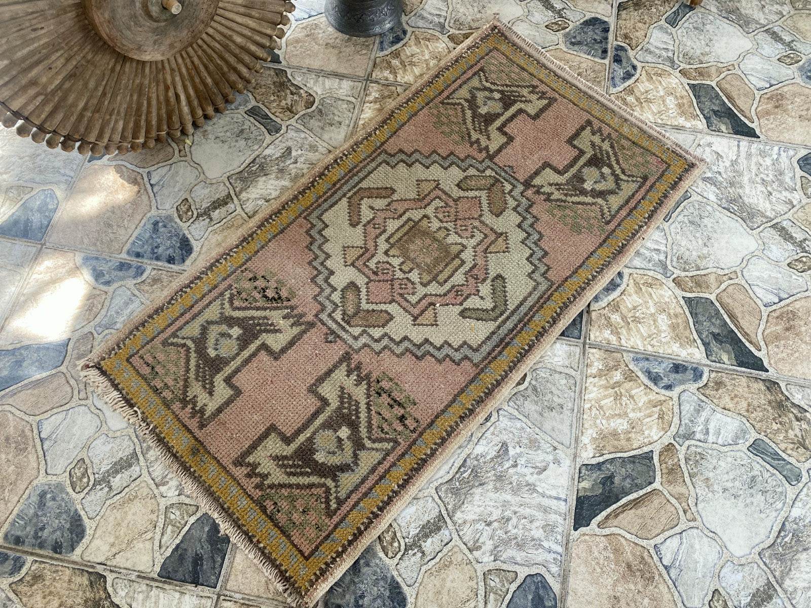 Handmade Turkish Vintage Rug | 1980s Tribal Wool Farmhouse Antique Small Carpet