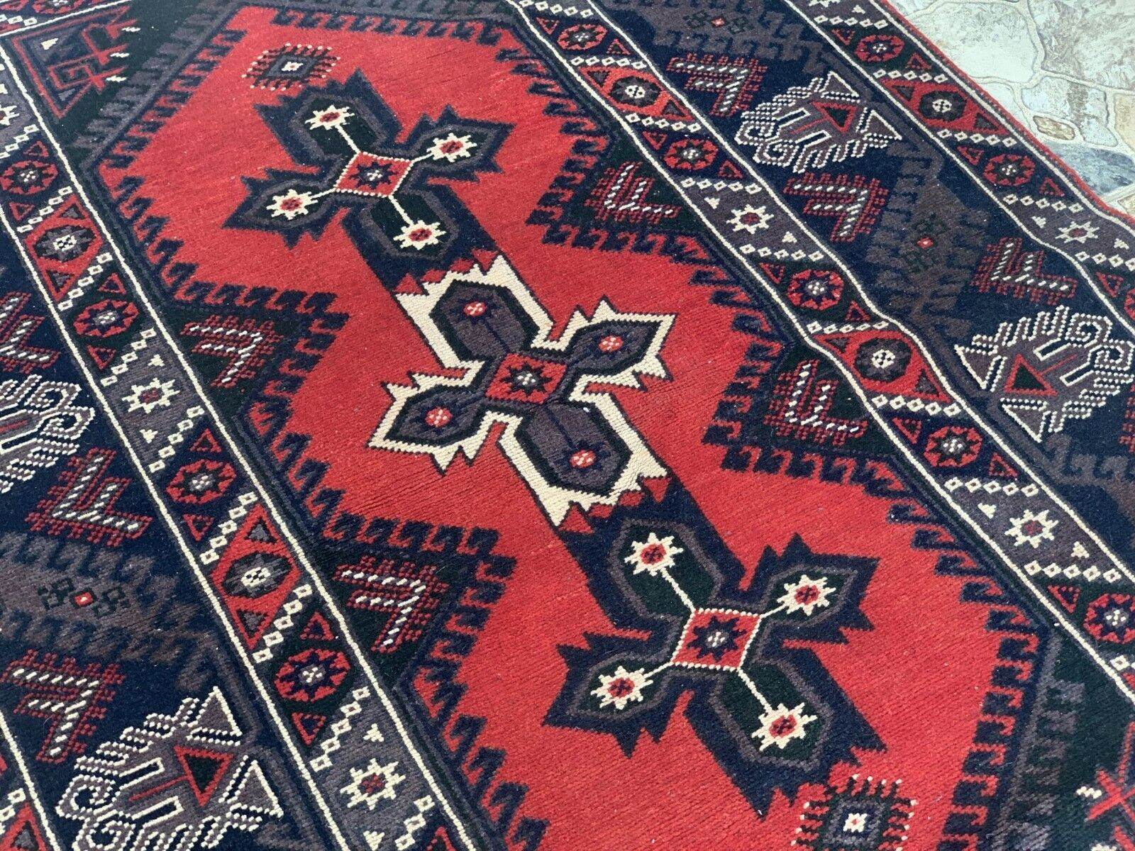 Vintage Turkish Rug | Antique Tribal Handmade Wool Farmhouse Carpet 4 x 6.14 ft