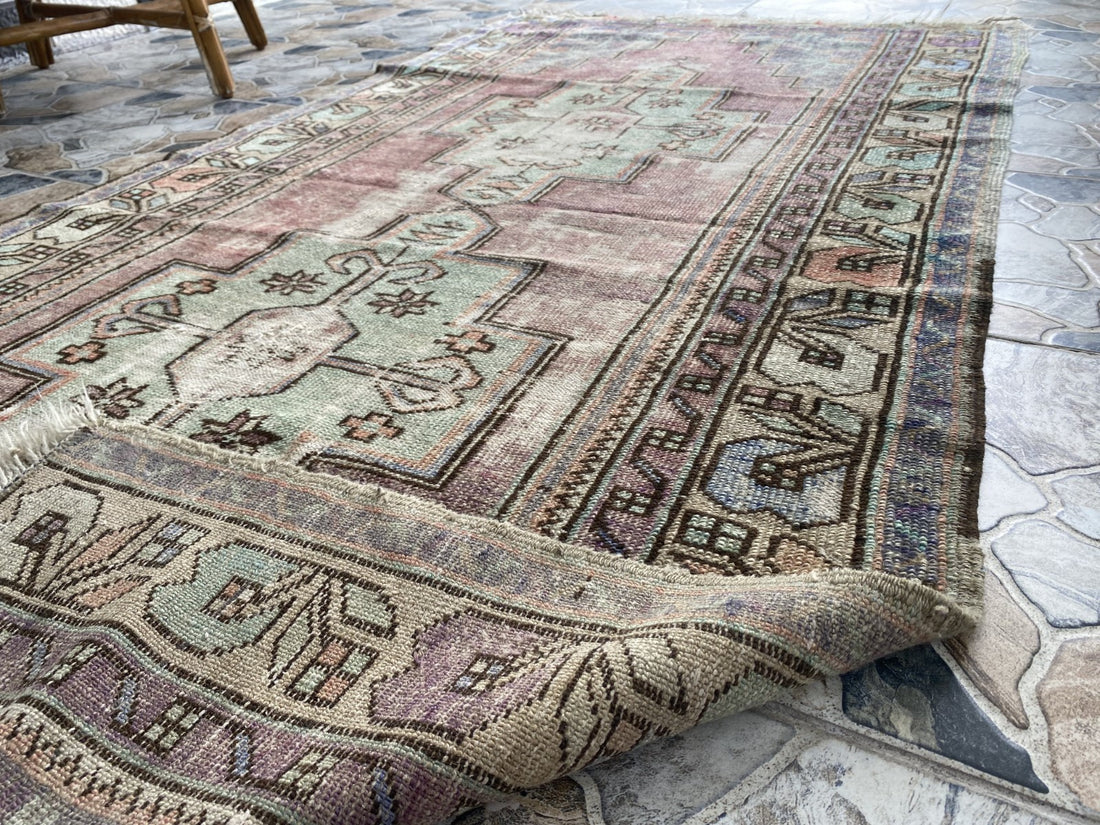 4x8ft Vintage Turkish Rug Anatolian Floral Medallion Farmhouse Oriental Area Rug