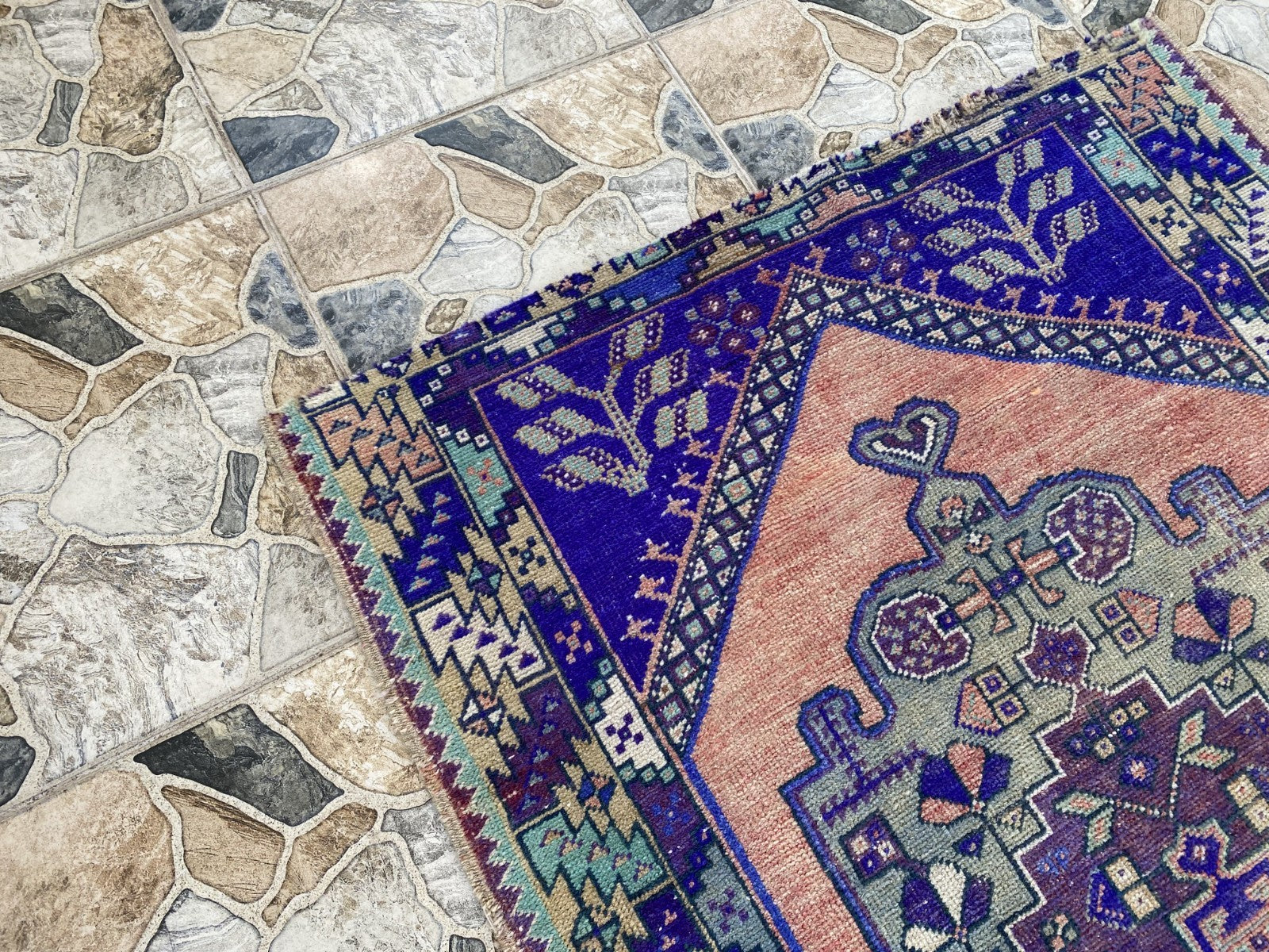 3.5 x 6 ft Vintage Turkish Rug | Hand-Knotted Wool Distressed Antique Area Rug