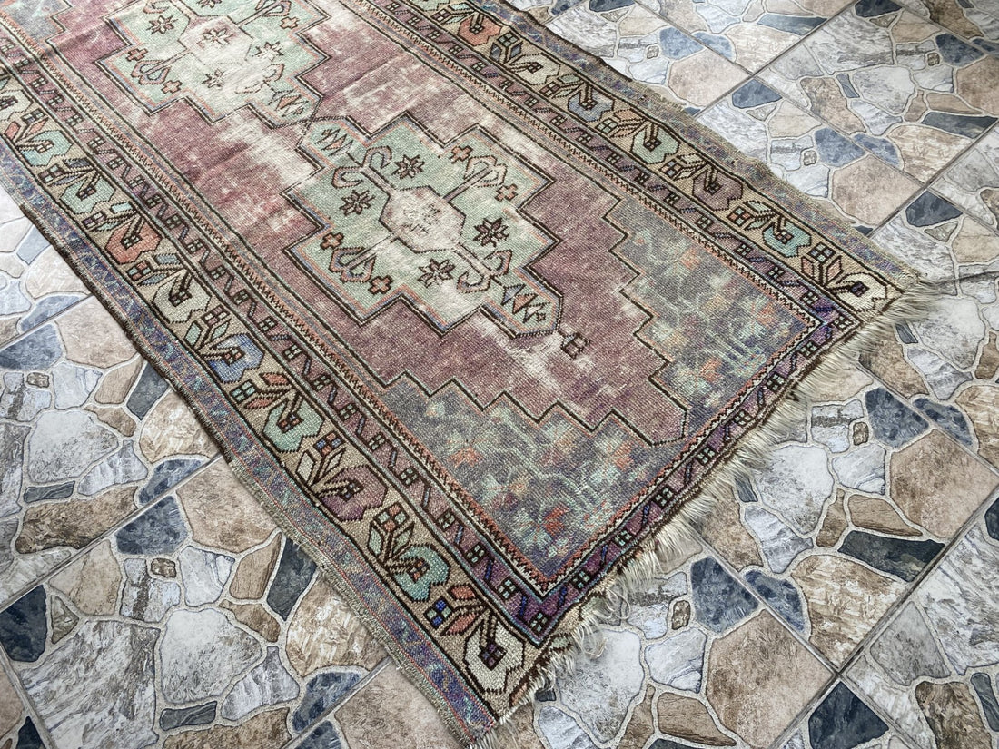 4x8ft Vintage Turkish Rug Anatolian Floral Medallion Farmhouse Oriental Area Rug