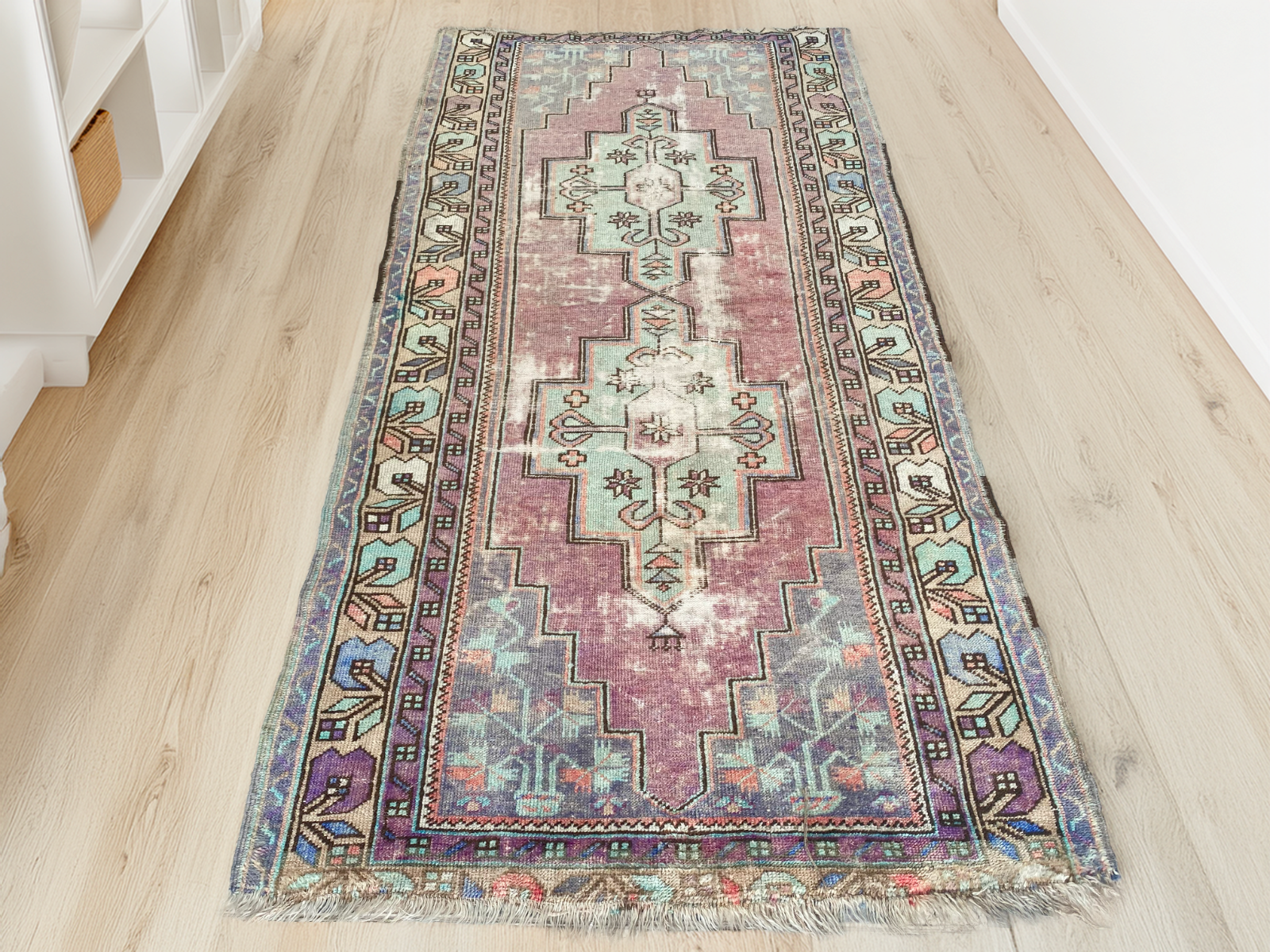 4x8ft Vintage Turkish Rug Anatolian Floral Medallion Farmhouse Oriental Area Rug