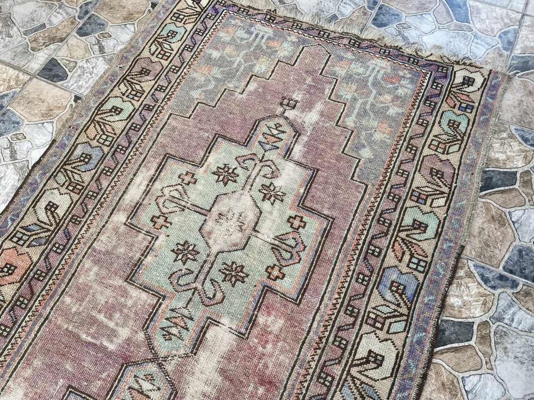 4x8ft Vintage Turkish Rug Anatolian Floral Medallion Farmhouse Oriental Area Rug