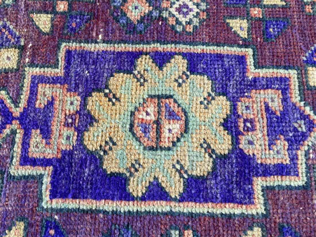 3.5 x 6 ft Vintage Turkish Rug | Hand-Knotted Wool Distressed Antique Area Rug