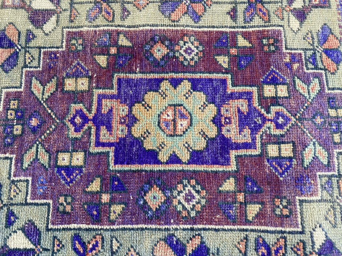 3.5 x 6 ft Vintage Turkish Rug | Hand-Knotted Wool Distressed Antique Area Rug