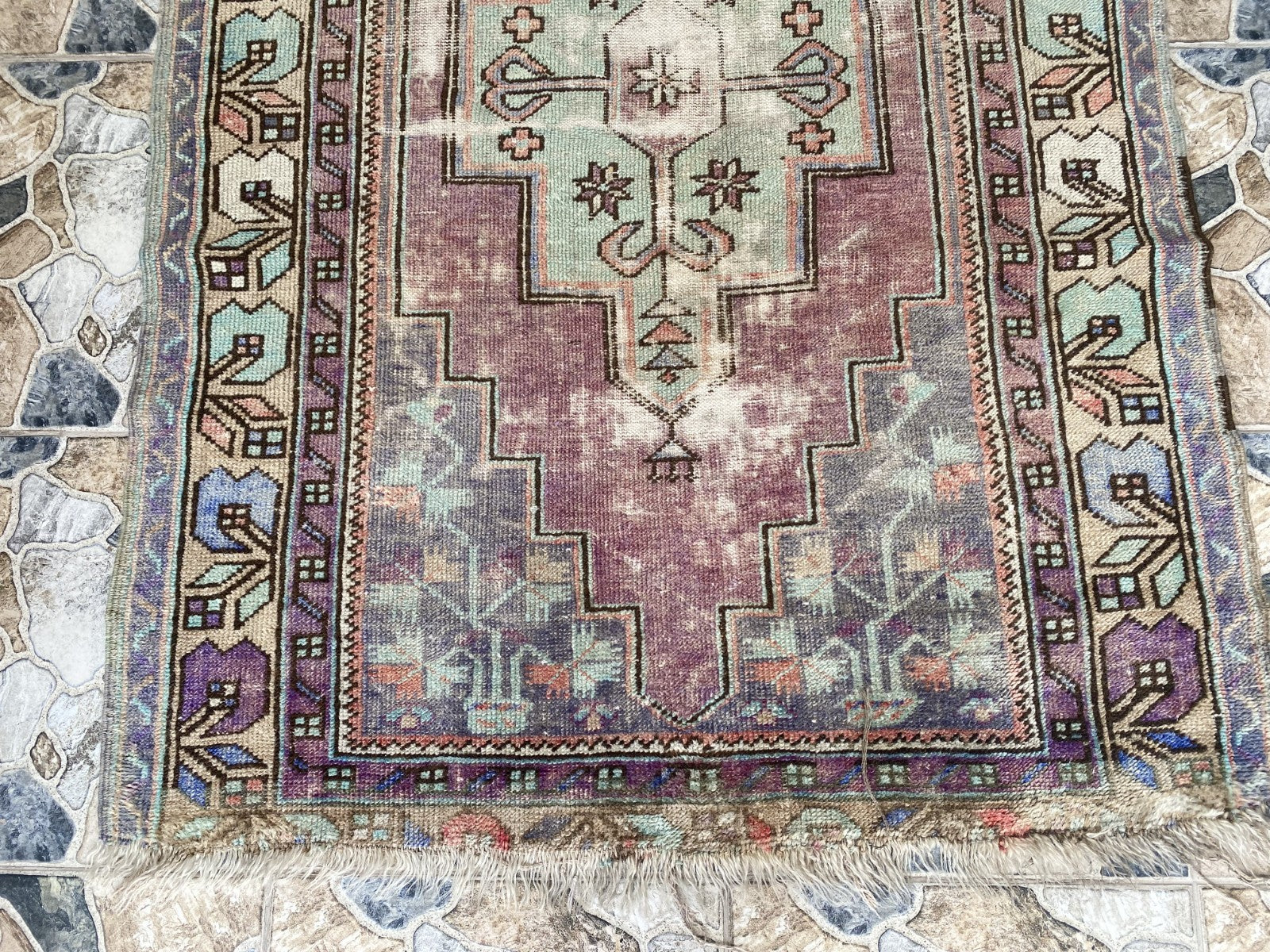 4x8ft Vintage Turkish Rug Anatolian Floral Medallion Farmhouse Oriental Area Rug