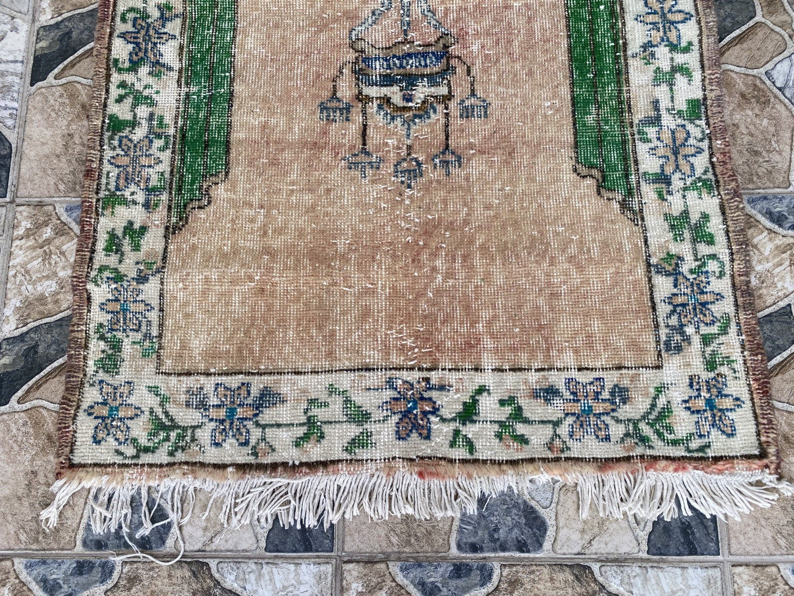 Vintage Anatolian Rug Hand-Knotted Wool Tribal Carpet Geometric Turkish 2.8x4.3